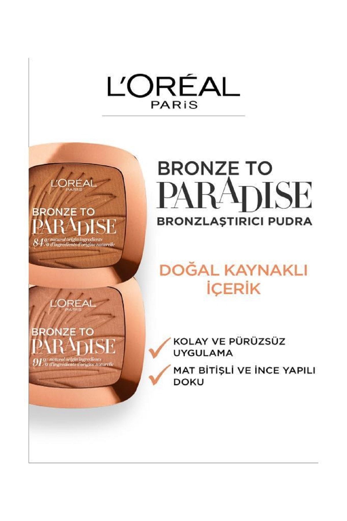 L'Oréal Paris Bronze to Paradise Mat Bronzlaştırıcı Pudra 02 Baby One More Tan_4