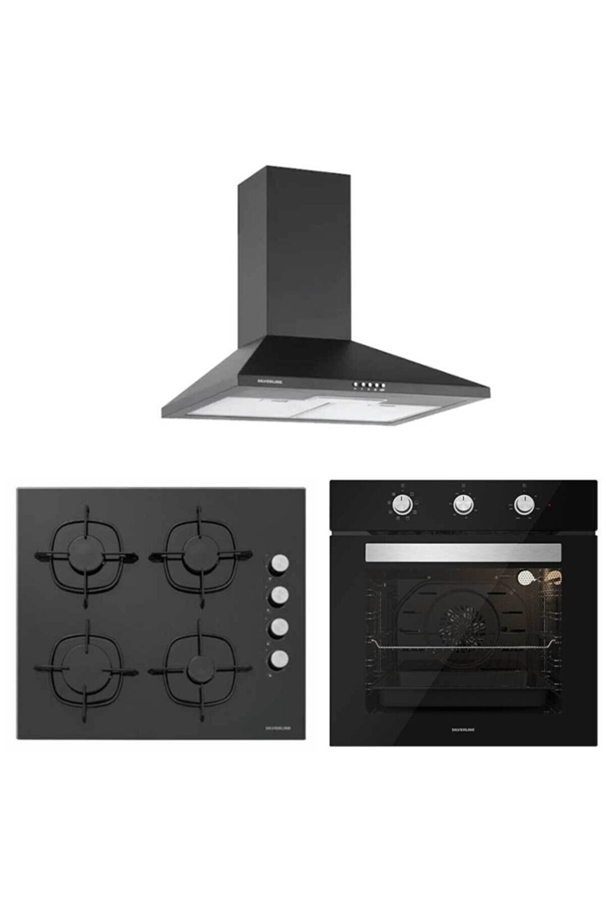 Siyah Cam Ankastre Set 2240 - Cs5335b01 - Bo6503b01