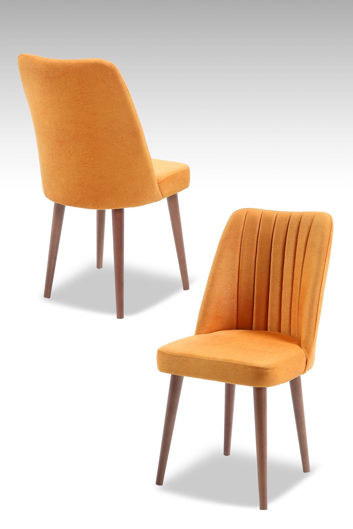 Mymassa Polo Sandalye - Jerika Sarı - Ahşap Ceviz Ayak