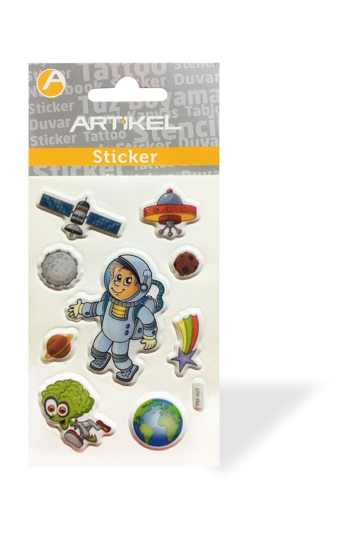 Artikel Astronot Puffy Sticker