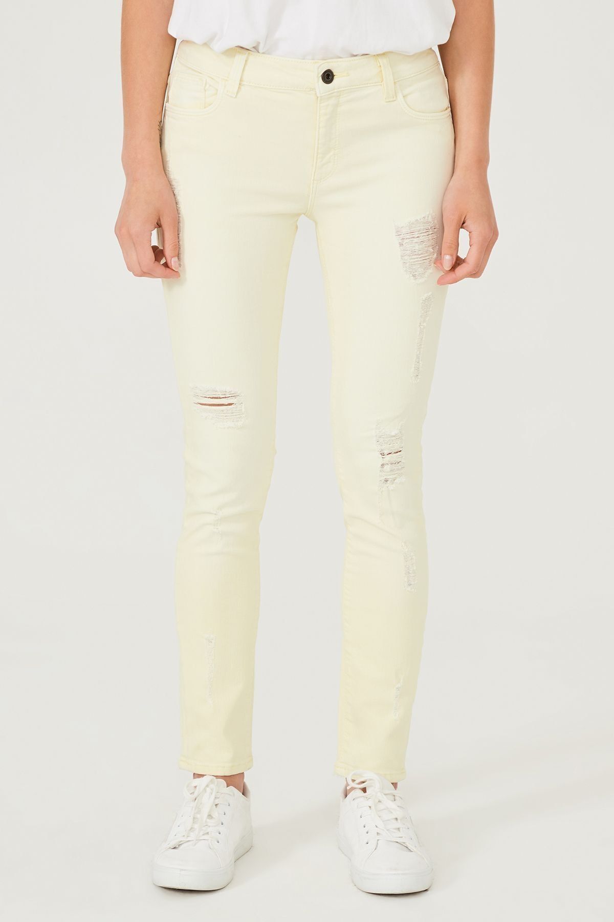 Trussardi Jeans Normal Bel Dar Paça Kadın Jean Pantolon