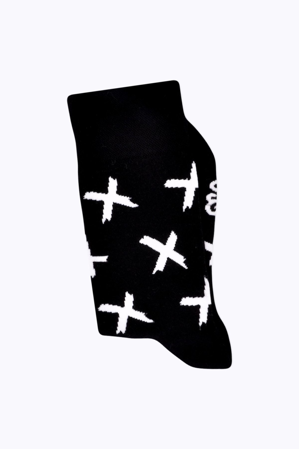 Socks Academy X Harfli Siyah Soket Çorap