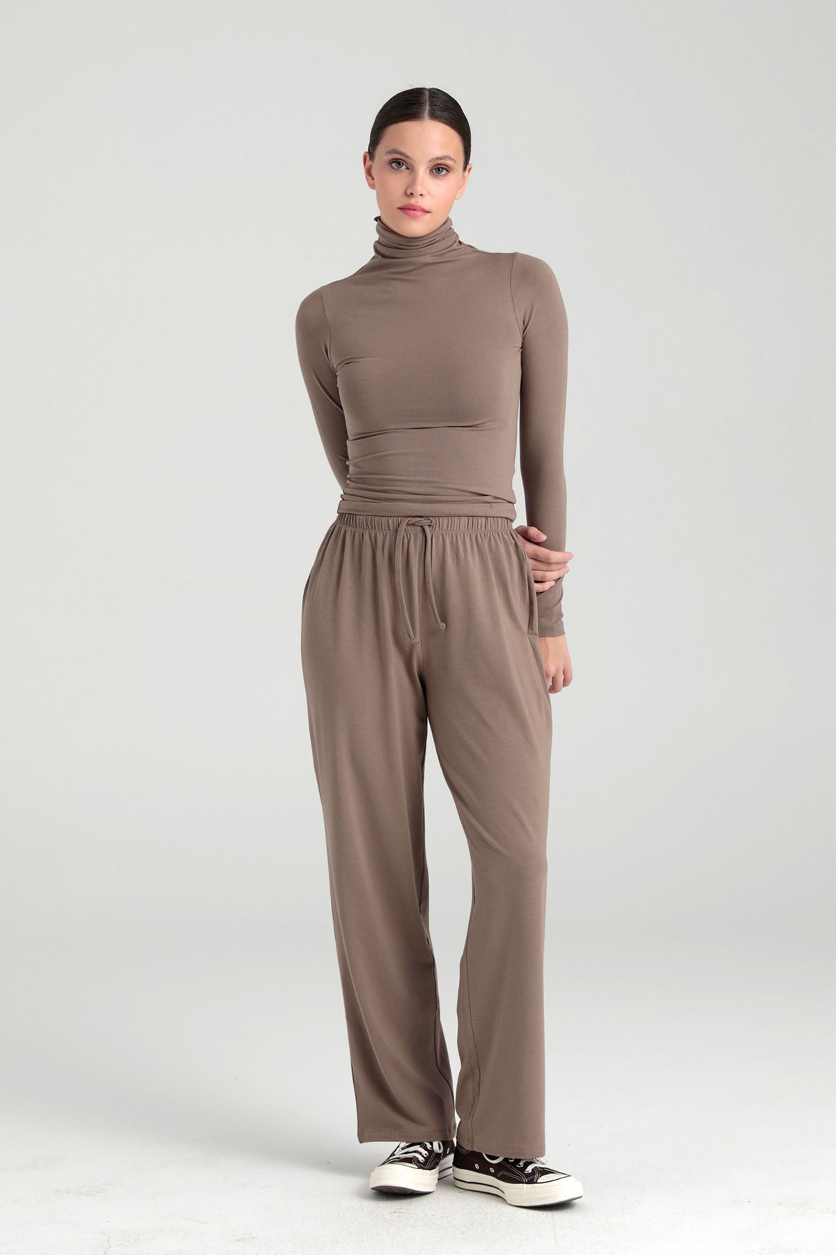 SHEISMONO Ultra Soft Bağcıklı Pantolon Vizon