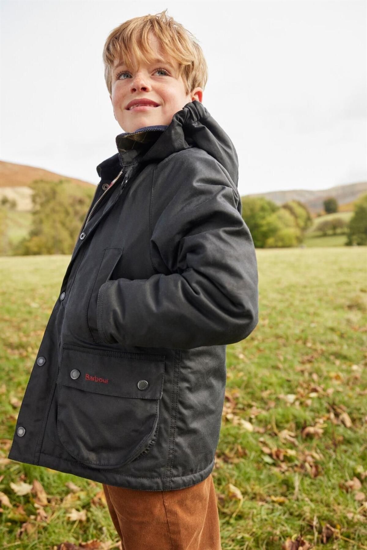Barbour Çocuk Winter Bedale Yağlı Ceket Ny51 Navy