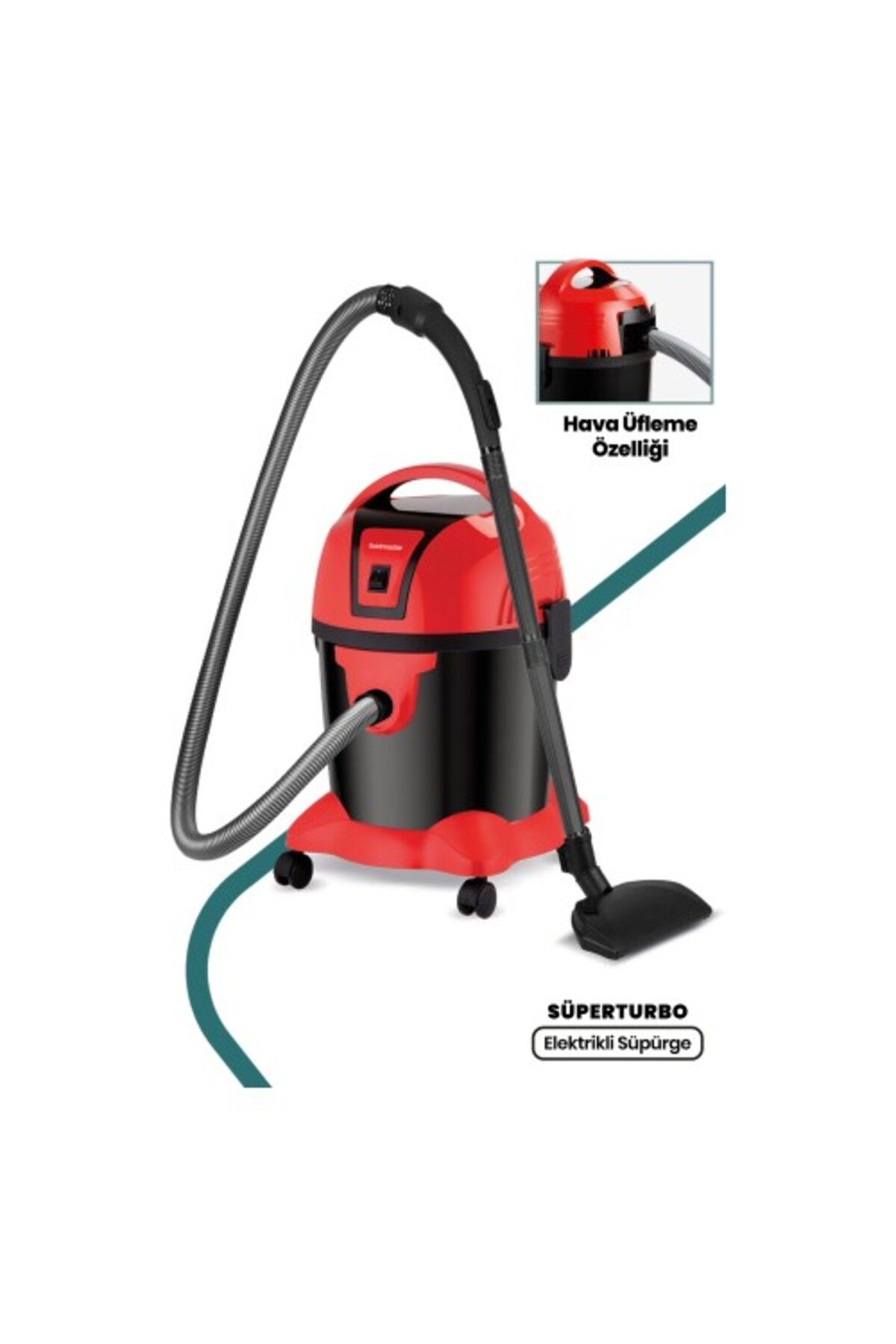 AKILLIELMA SÜPERTURBO GM-7593 1200 WATT ISLAK KURU 8.7 LİTRE TOZ TORBALI ELEKTRİKLİ SÜPÜRGE