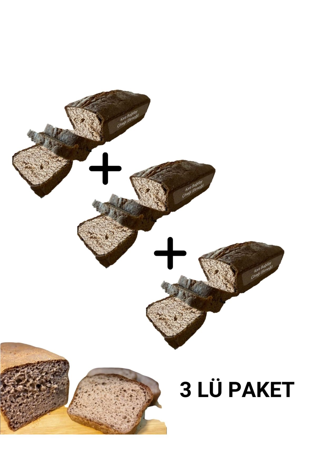 SİYEZDEN Ekşi mayalı (glutensiz) 100% Karabuğday Unundan 3 Adet Ekmek