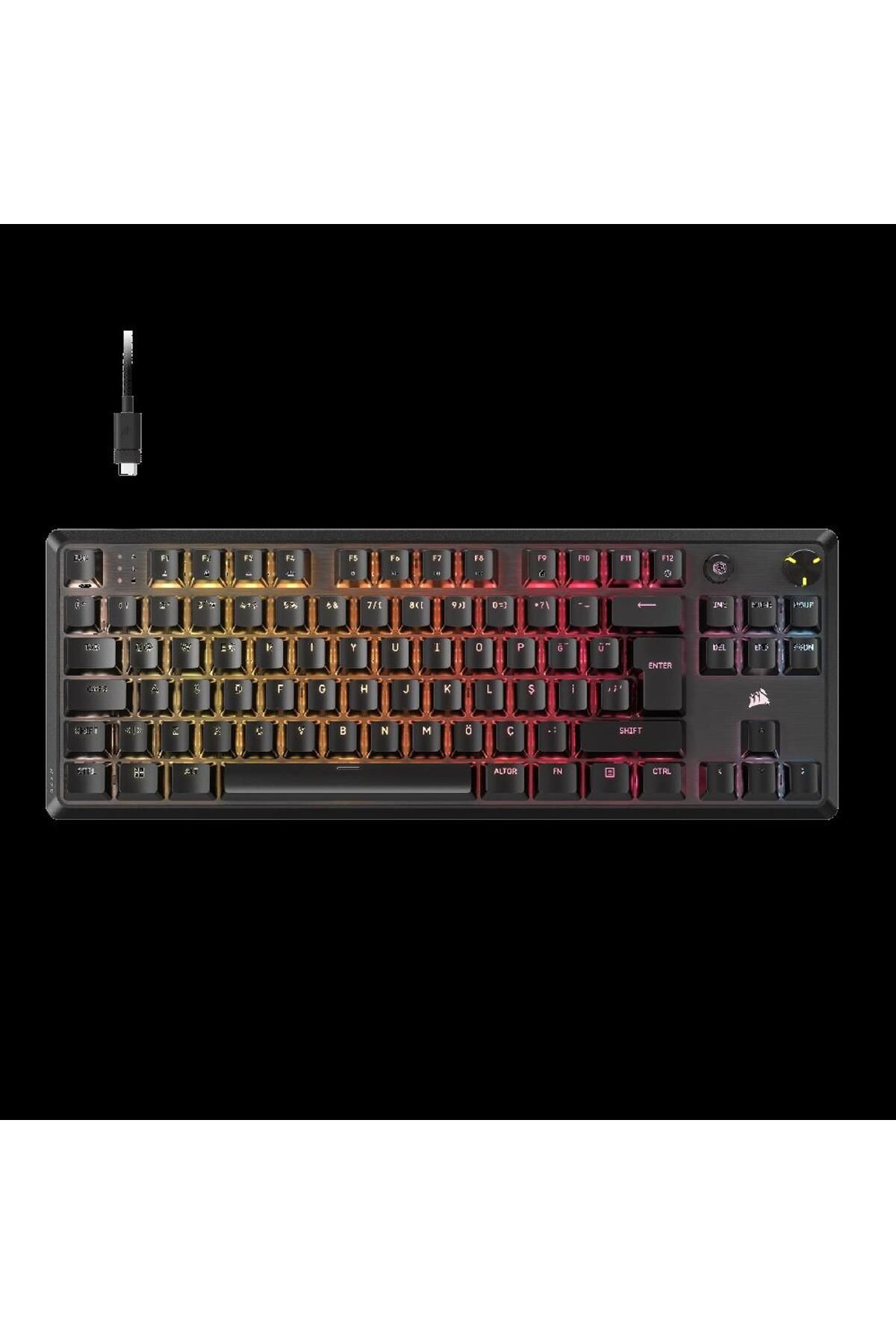 Corsair K70 CORE TKL RGB MLX Red V2 Switch Mekanik Türkçe Siyah Kablolu Gaming Klavye