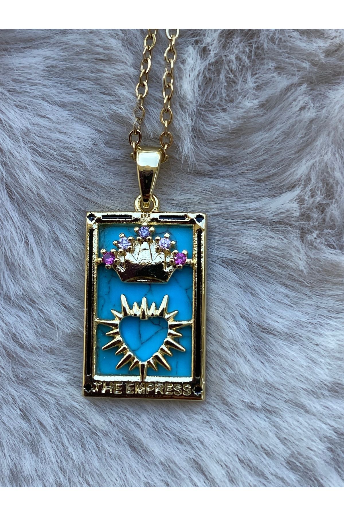 BEKLEMİN TAKILARI KARARMAZ Çelik TAROT THE EMPRESS /İMPARATORİÇE KARTI ( Bereket, zenginlik)