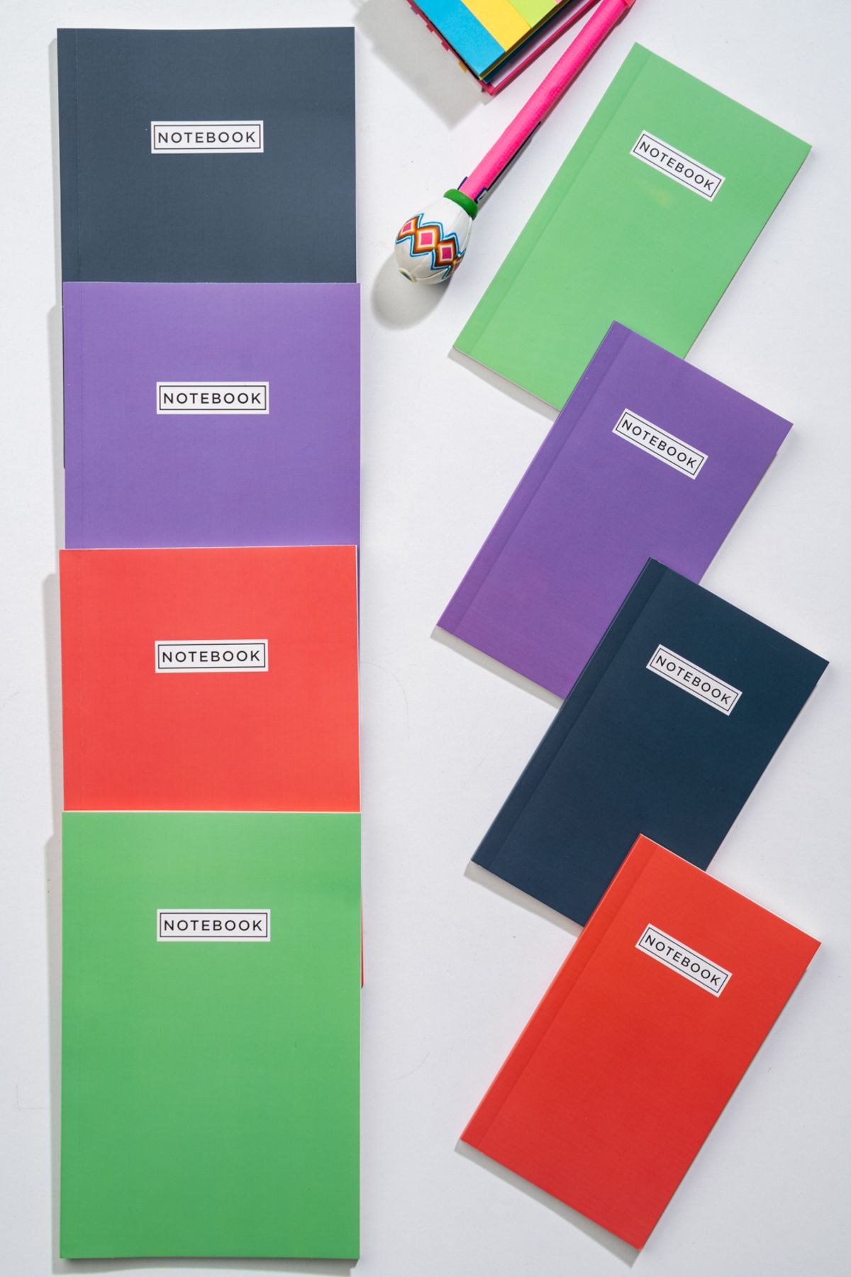 Fly Notes 8'li Çizgisiz Defter Seti 64 Sayfa Okul Defteri 13x20 cm 10x15 cm Not Defteri Unlined Series