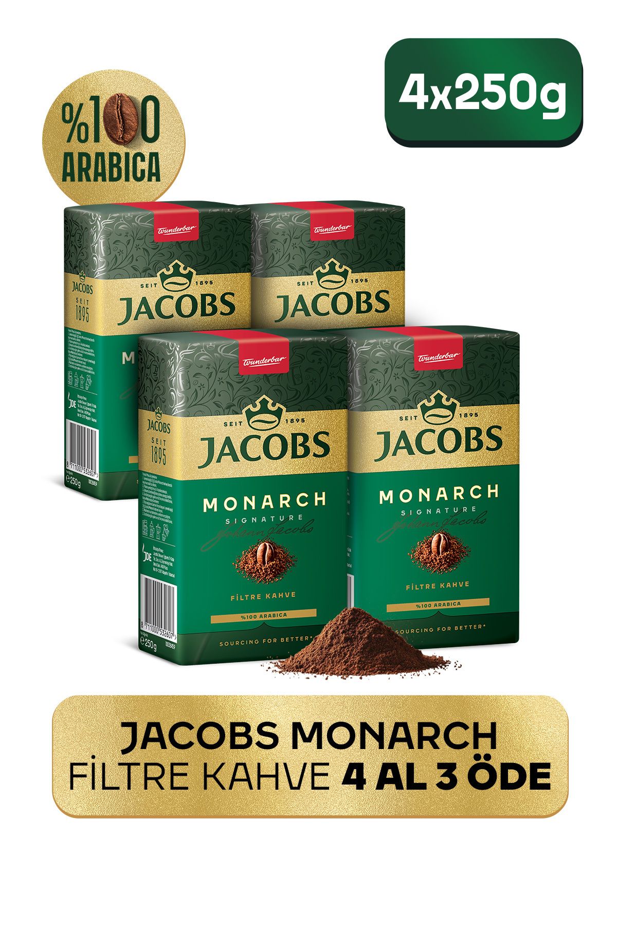 Jacobs Monarch Filtre Kahve 250 gr 4 Al 3 Öde
