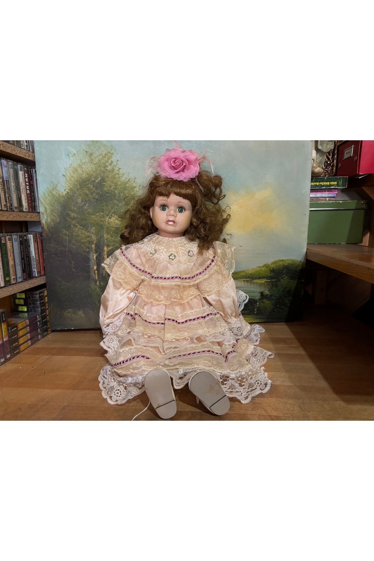 tayfuntufan antika koleksiyon 62 cm boyunda Avrupa porselen bebek - taş bebek