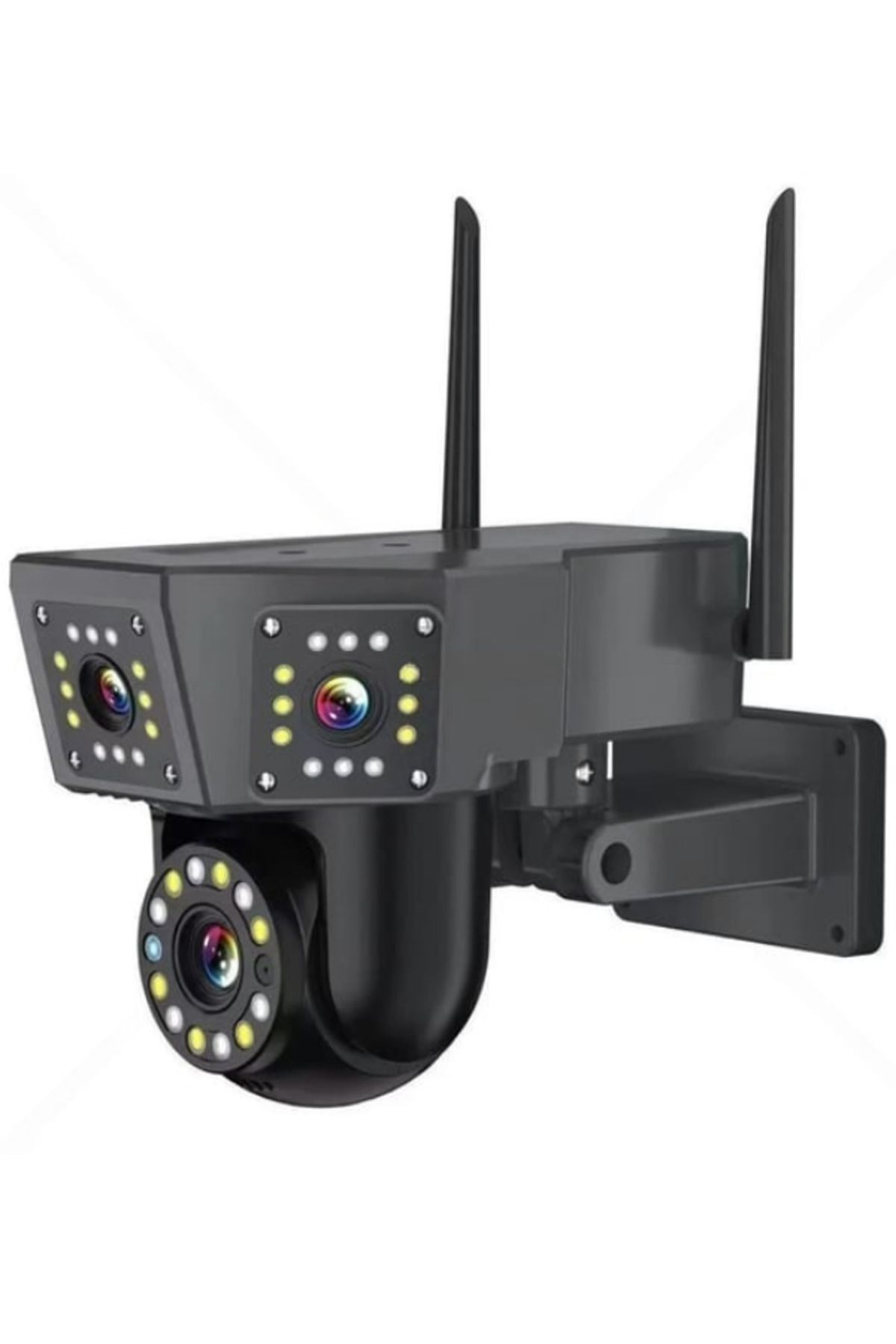 Smith 3016 Çift Kameralı Hareket Takipli Gece Sensörlü Çift Siren Su Geçirmez Onvif Wifi Ip Kamera
