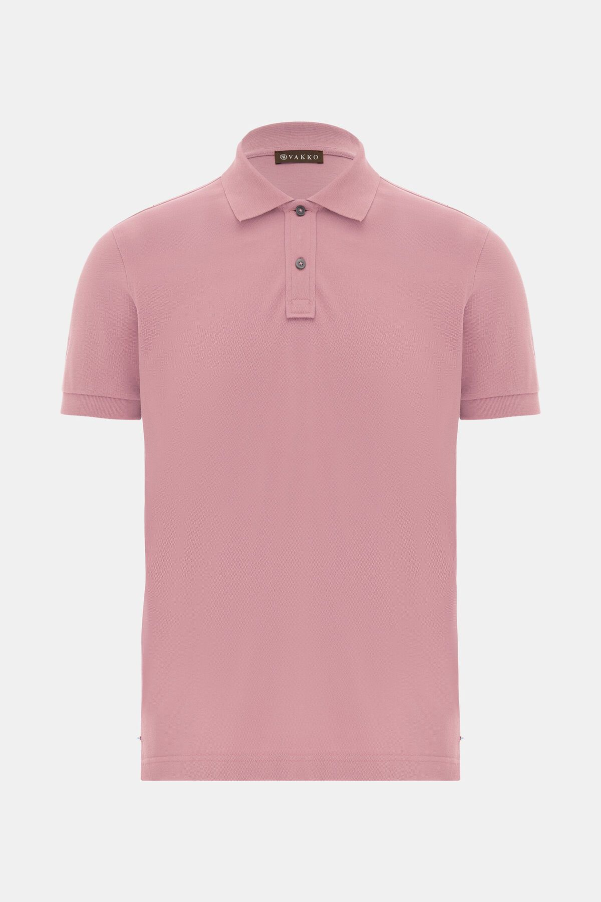 Vakko KOYU PEMBE POLO YAKA KISA KOLLU T-SHİRT