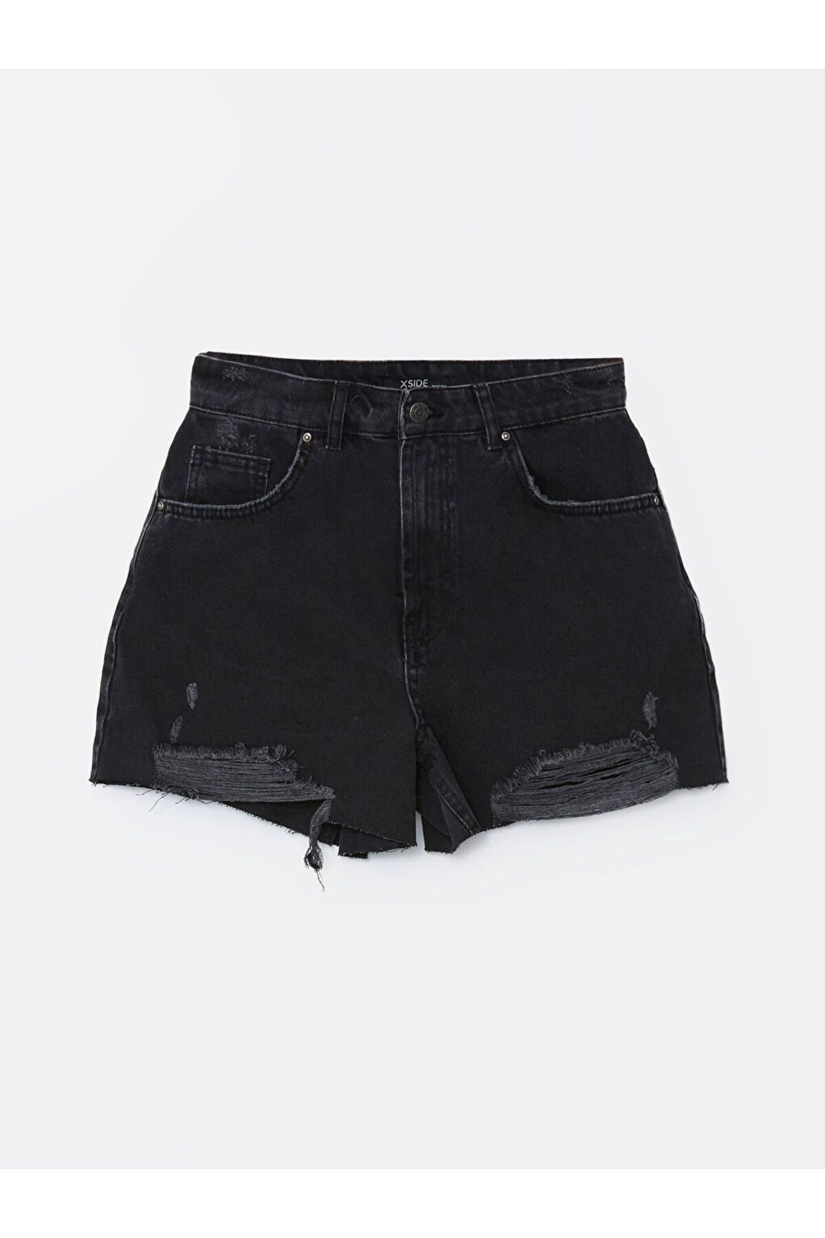 LC Waikiki XSIDE Siyah Yüksek Bel Dar Fit Kadın Jean Şort
