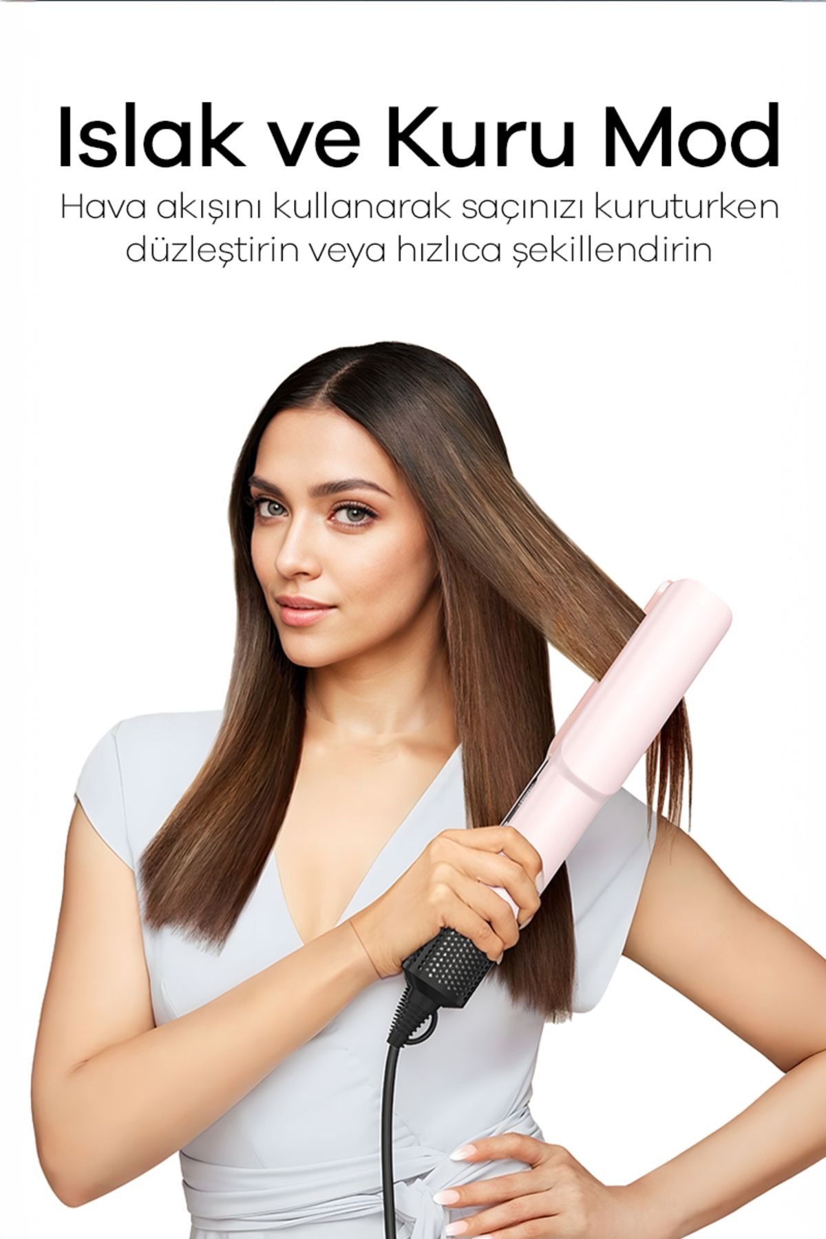 VERYFİT Airstrait Yüksek Hızlı Hava Üflemeli Saç Düzleştirici Islak / Kuru