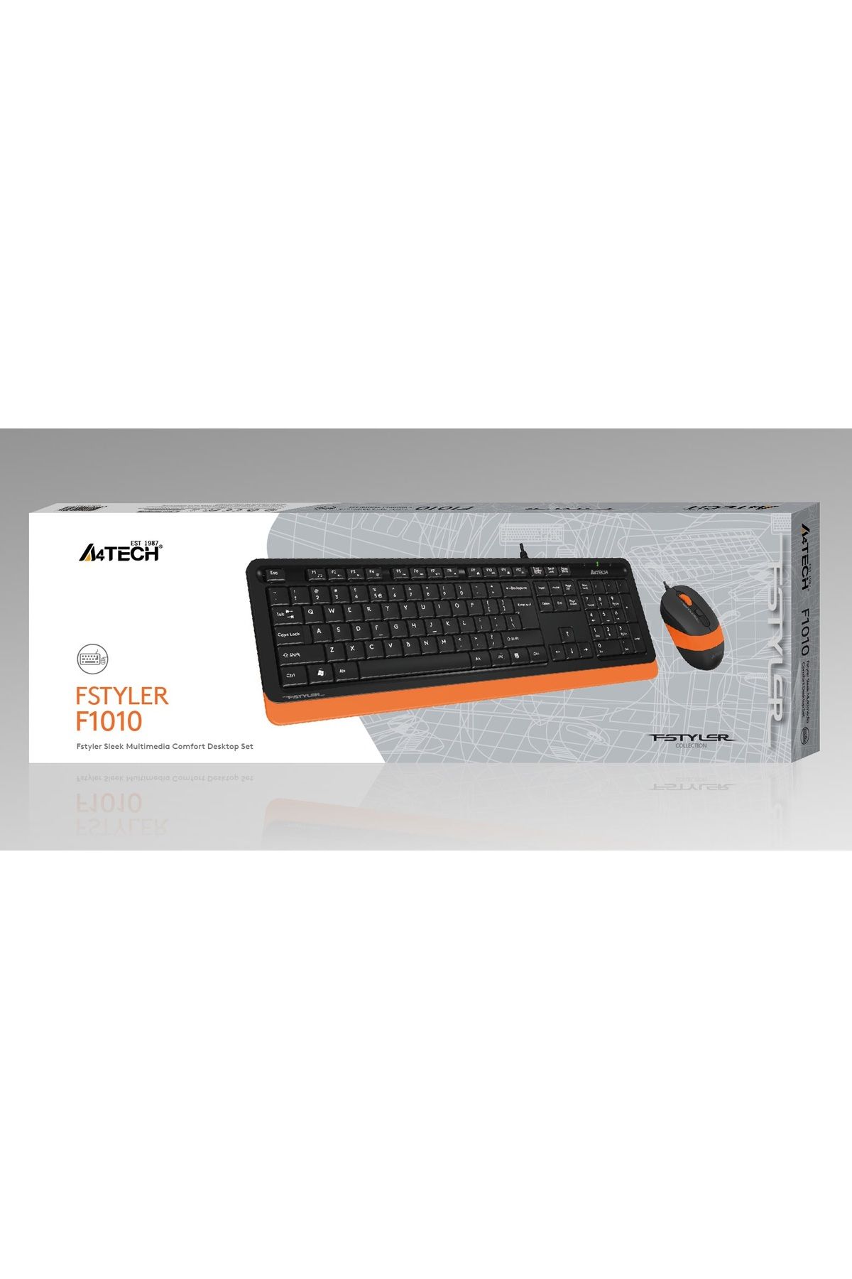 A4 Tech F1010 Q Usb Turuncu Fn-mm Klv Optik Mouse Set