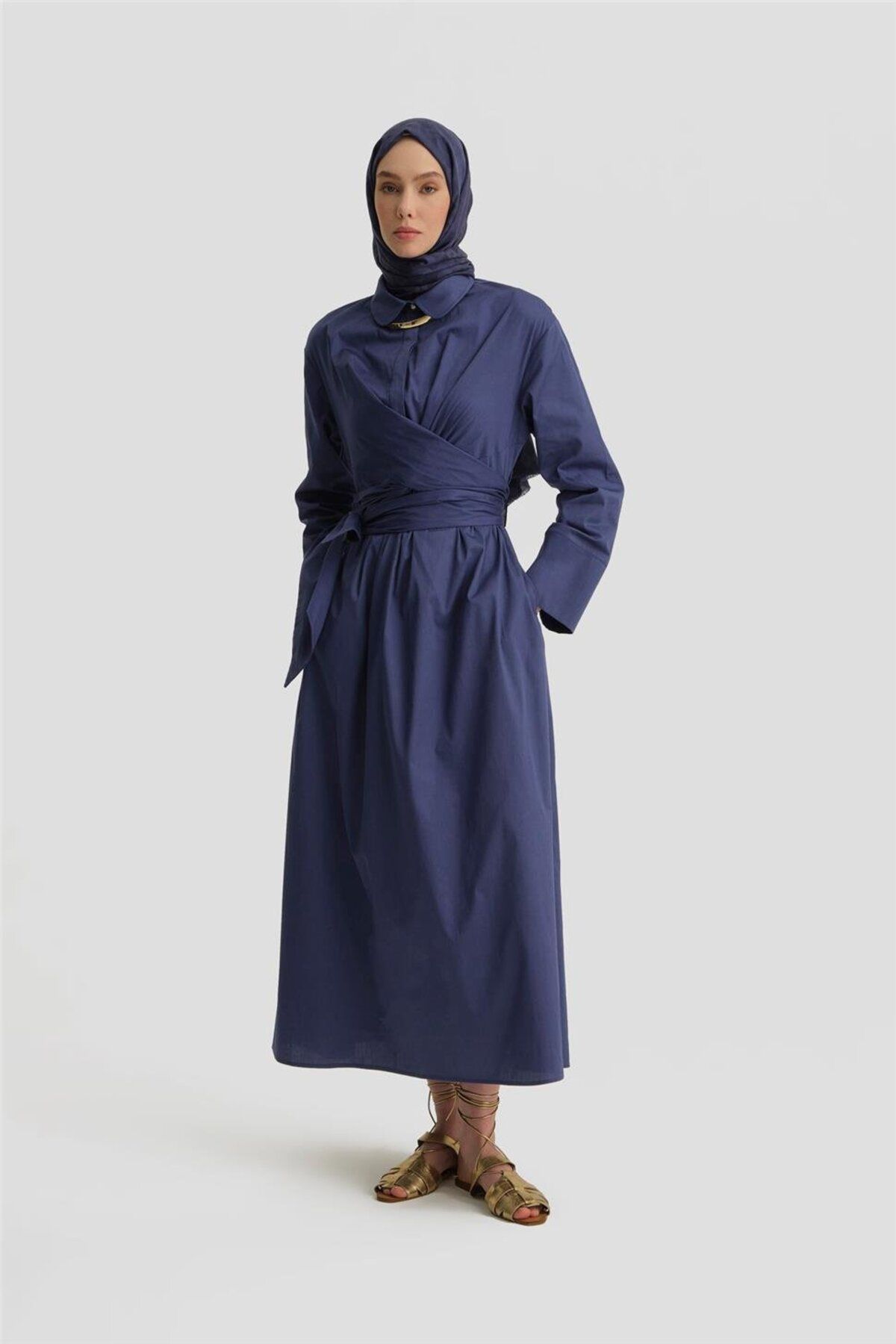 Armine Anvelop Elbise 25y9000 Puslu Mor