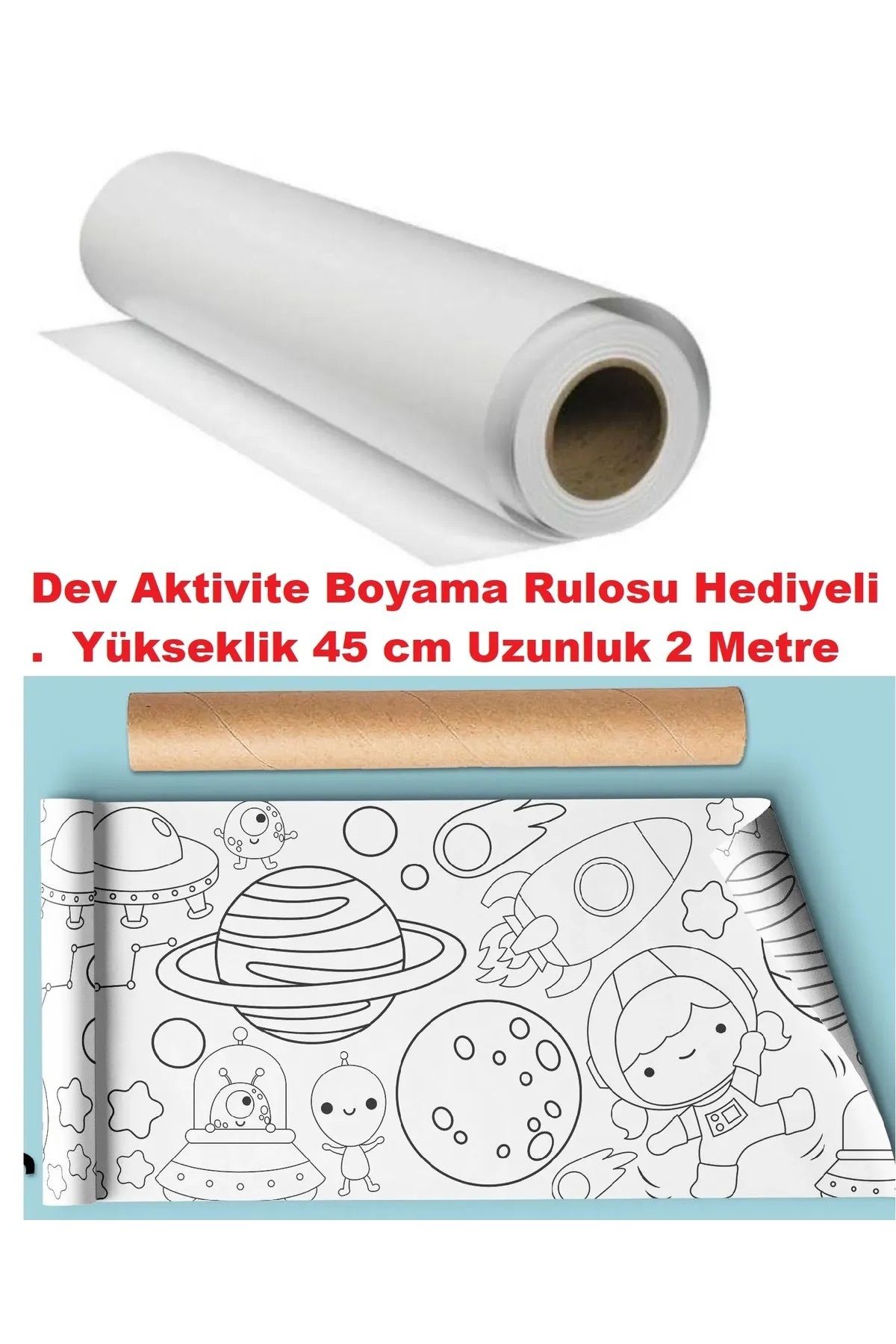 yiğiteticaret Hediyeli Rulo Resim Kağıdı 1 Adet Genişlik 45 Cm Uzunluk 50 Metre Plotter Kağıt Resim Boyam