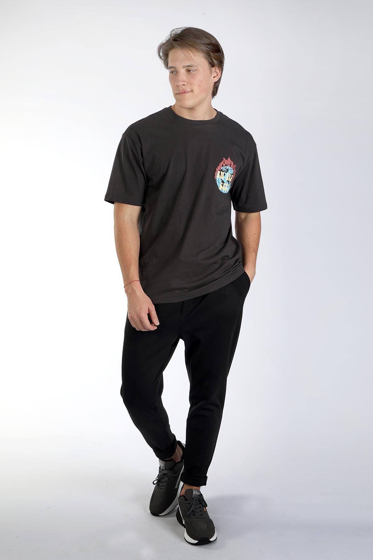 Lee Cooper New Leroy Erkek O Yaka T-Shirt Antrasit