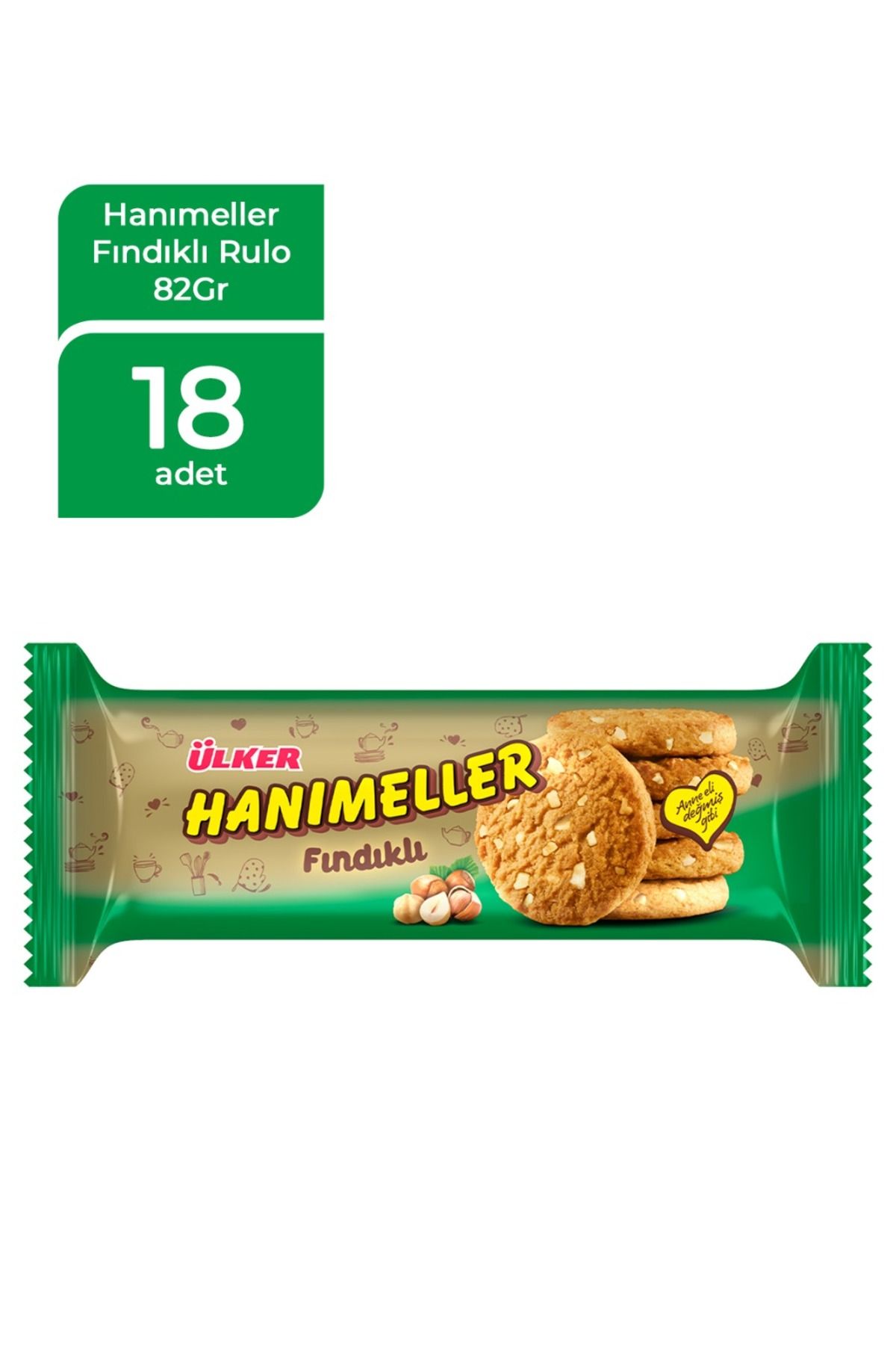 Ülker Hanımeller Findikli Bisküvi 82 g (18 Adet)