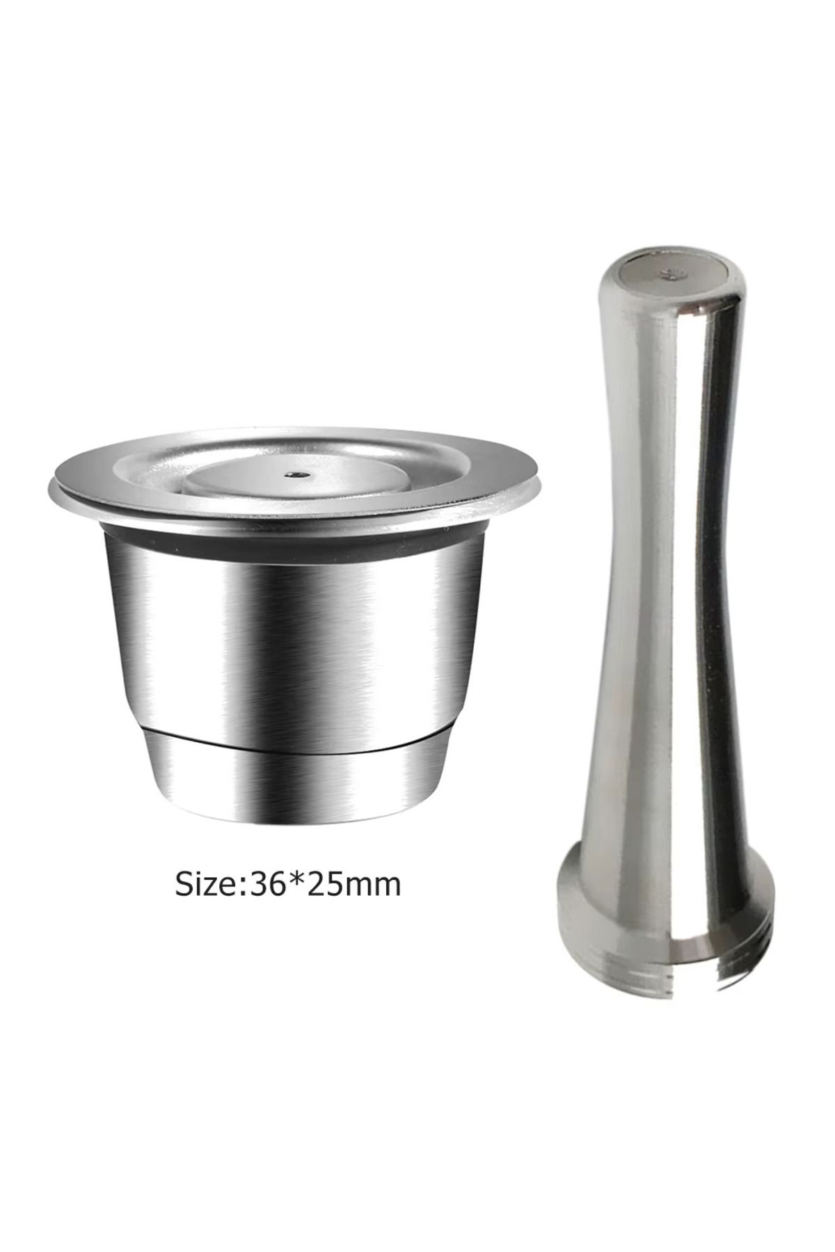 SONREYON Nespresso Doldurulabilir Çelik Kahve Kapsülü + Tamper ( Yıkayıp Tekrar Kullanabilirsiniz. )