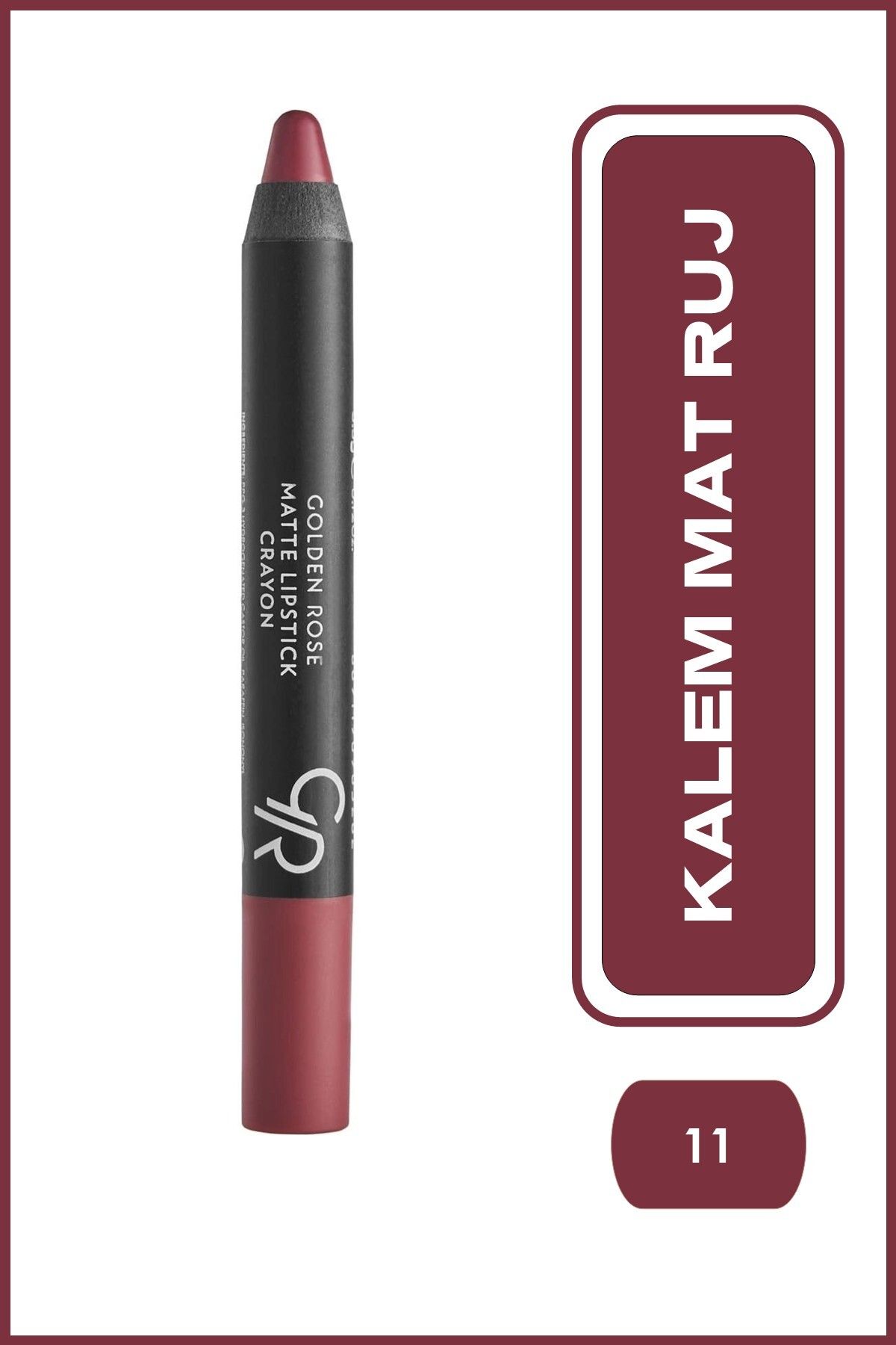 Golden Rose Matte Lipstick Crayon No:11 Natural Pink - Mat Kalem Ruj - 8691190903114