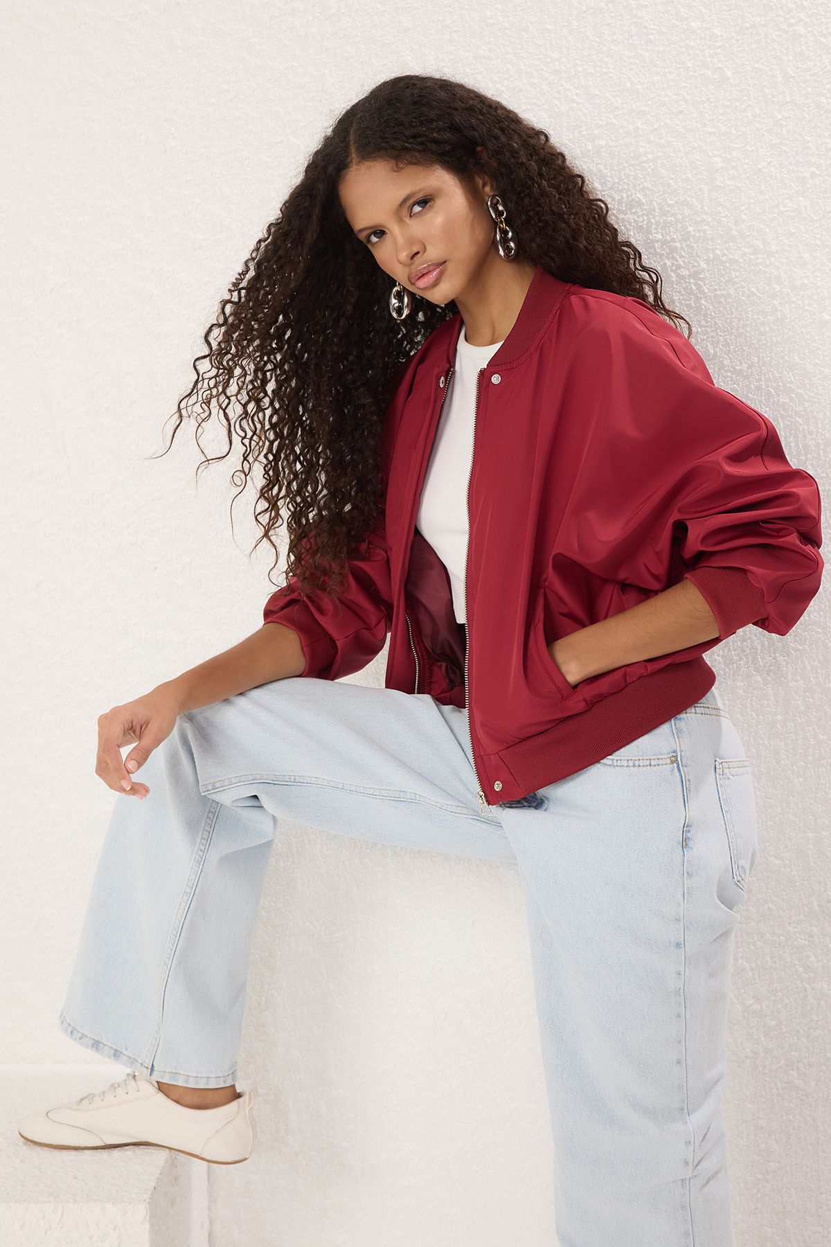 Trendyolmilla Bordo Oversize  Mont TWOSS22MO0099