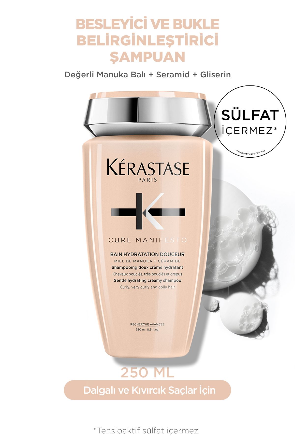 Kerastase Curl Manifesto Bain Hydratation Douceur Kıvırcık Saçlar Için Besleyici Şampuan 250 ml 250