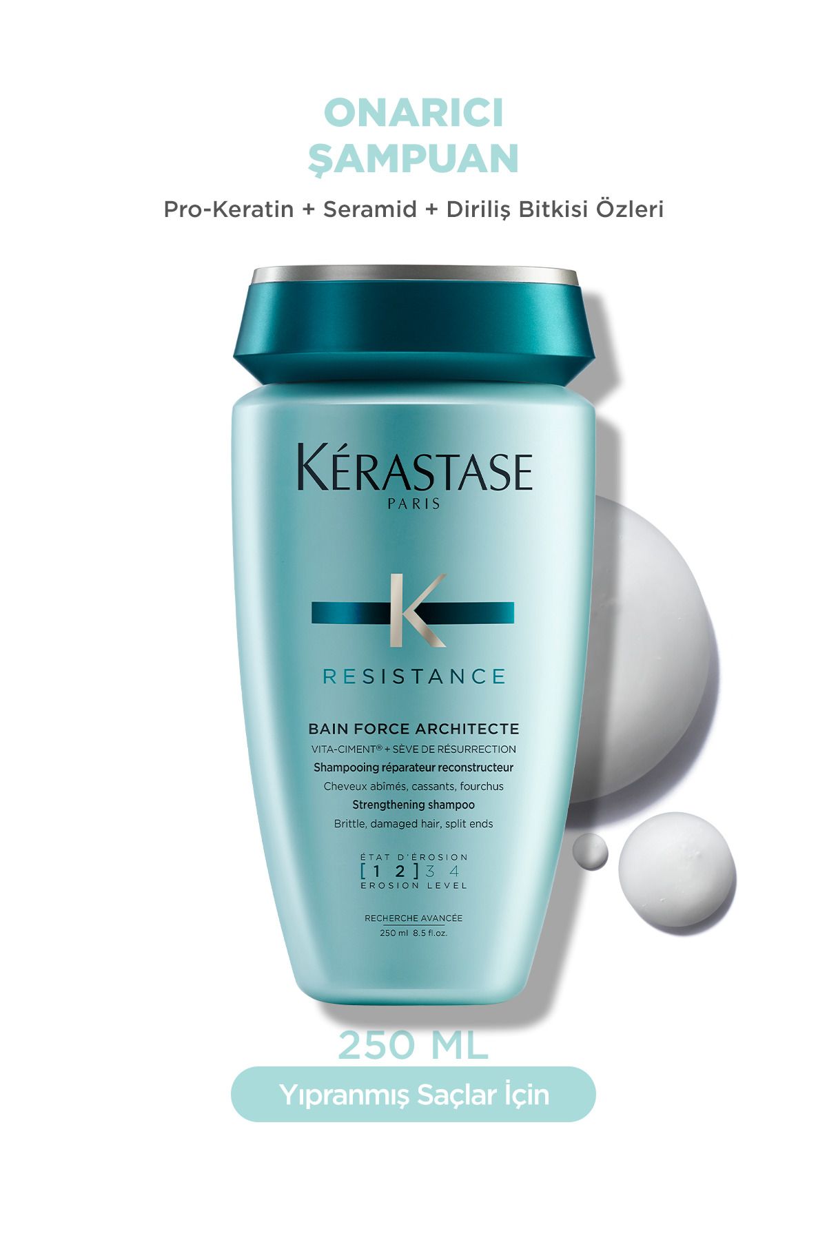 Kerastase Resistance Bain Force Architecte Zayıf Ve Yıpranmış Saçlar Için Onarıcı Şampuan 250 ml 250
