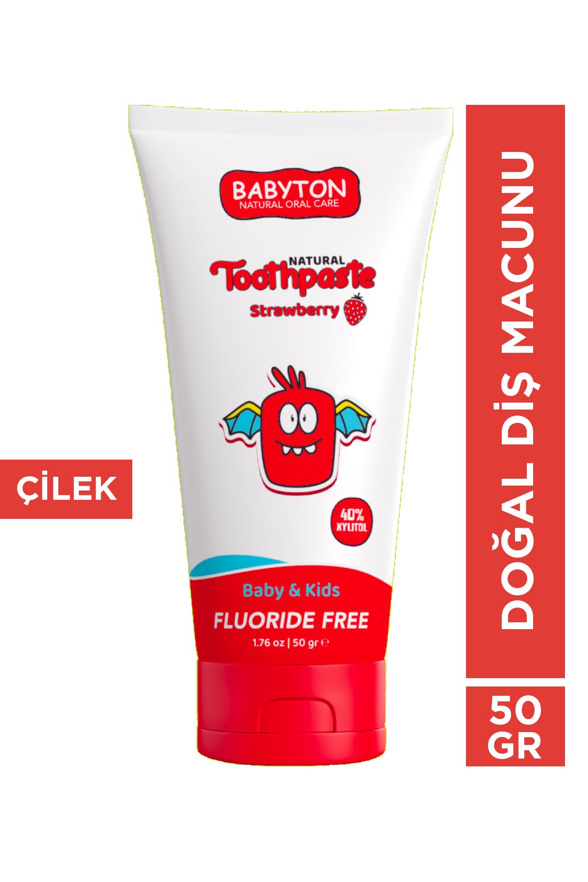 BABYTON Doğal Çilek Diş Macunu Florürsüz 50 gr