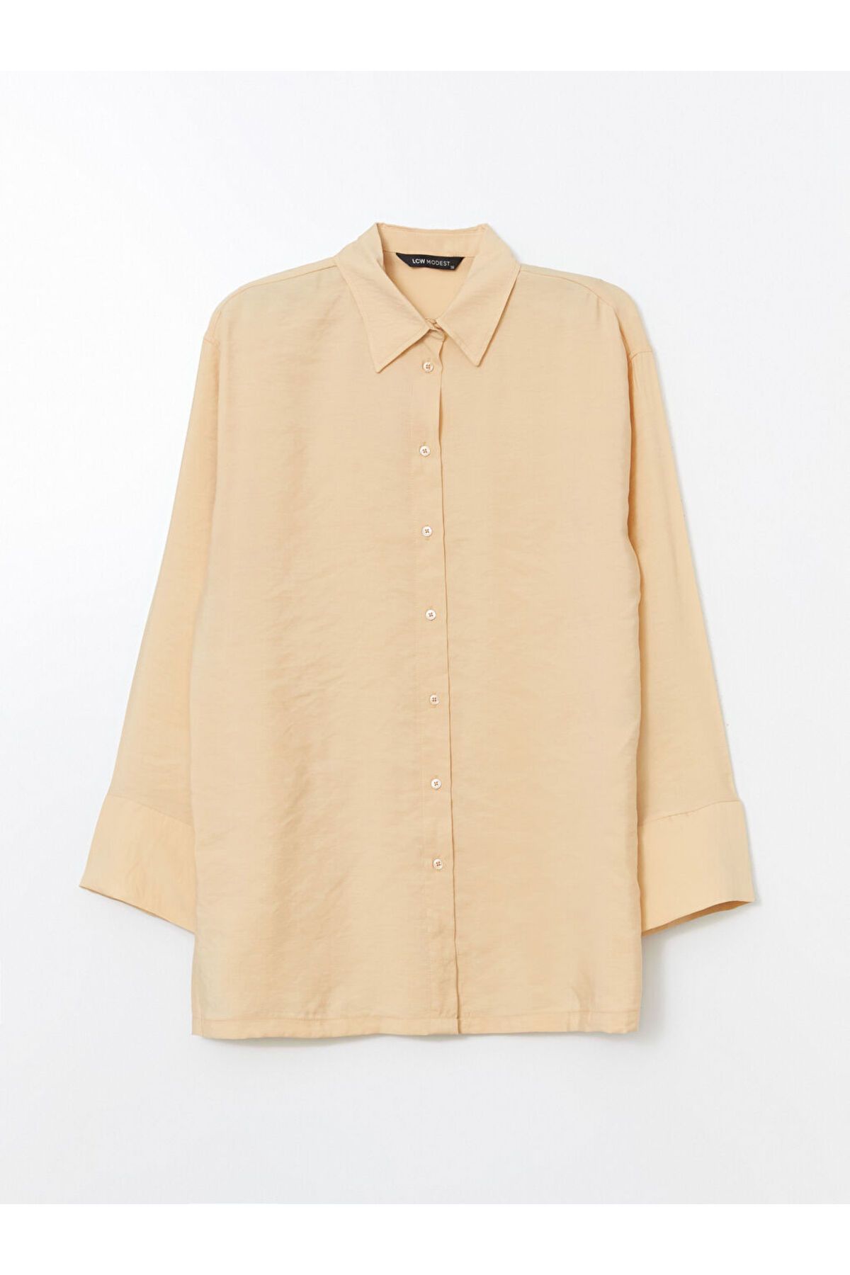 LC Waikiki LCW Modest Sarı Modal Karışımlı Kadın Gömlek Tunik