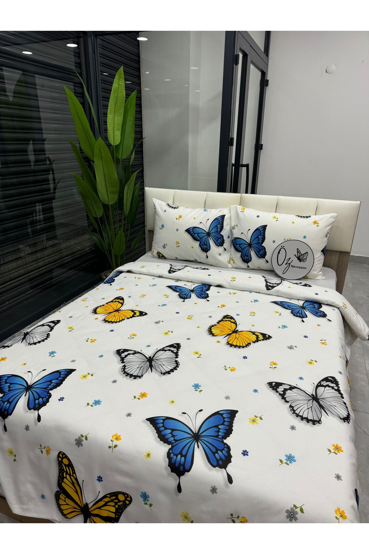 İpek Home Kelebekli Çift Kişilik Nevresim Takımı