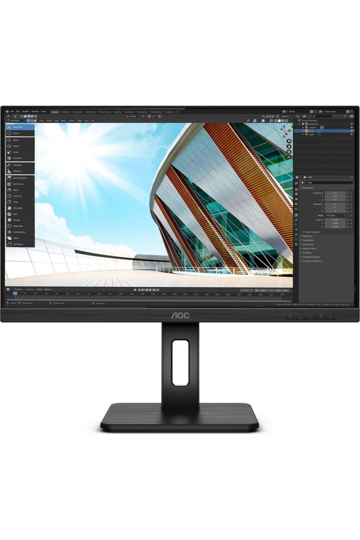 AOC 24p2c 23,8" 4ms 75hz,ıps,hdmı,dp Usb-c,kvm,pıv
