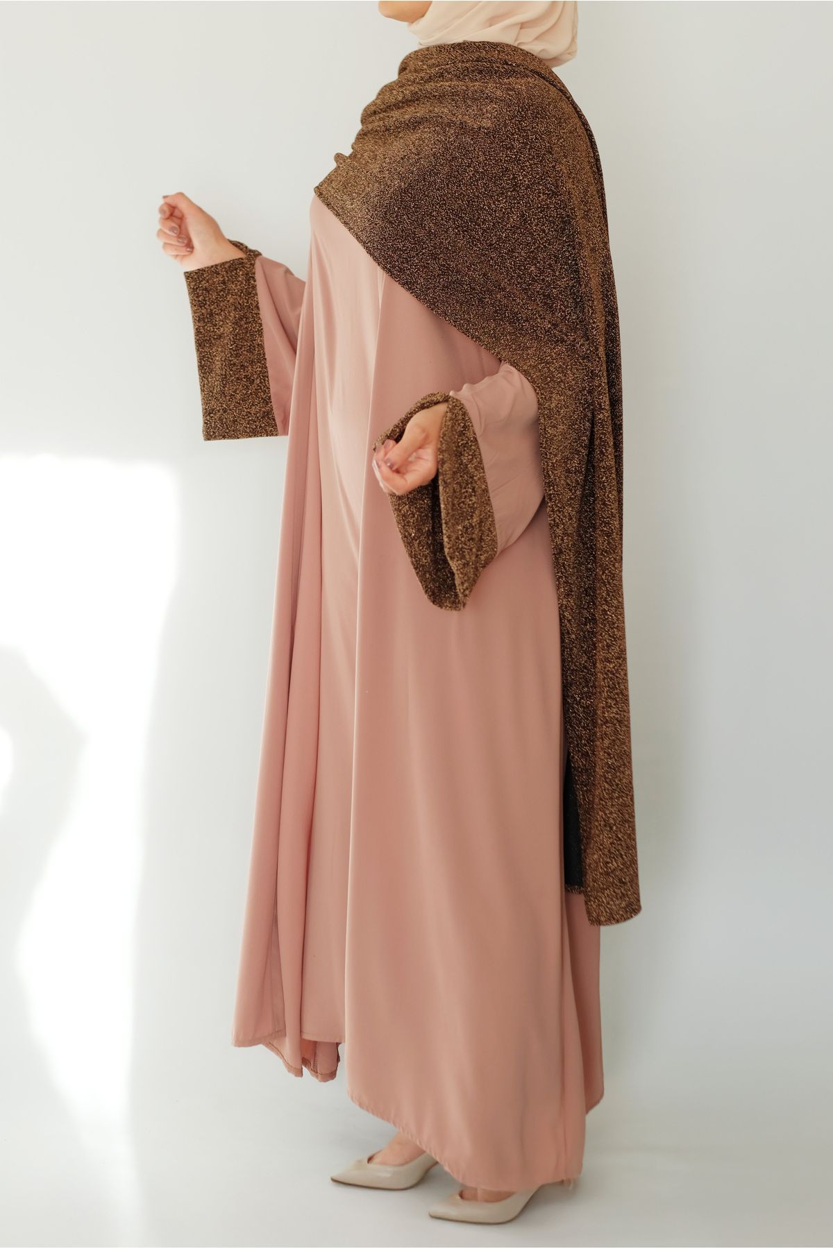 SAİS Fashion Kadin Iki parça şallı Abaya seti
