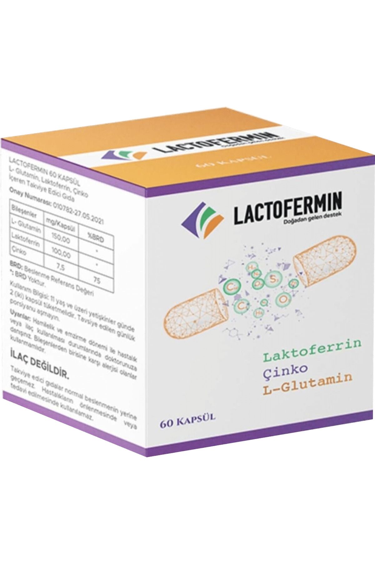 Lactofermin Laktoferrin -lactoferrin - Glutamin - Çinko 60 Kapsül