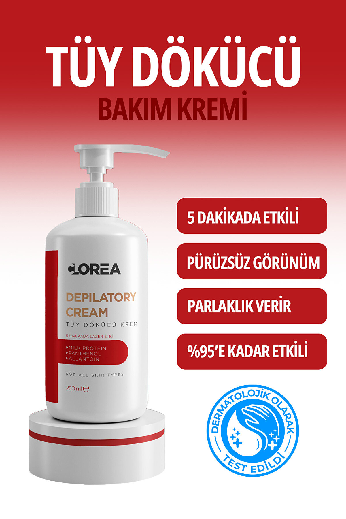 Clorea Lazer Etkili Tüy Dökücü Krem - 250ml