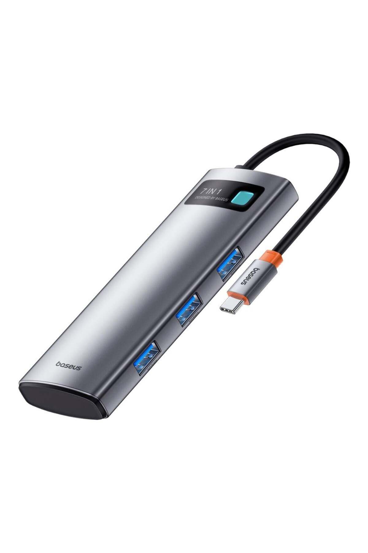 Baseus StarJoy 7-Port HUB （Type-C to HDMI4K@60Hz*1+USB3.0*3+PD*1+SD/TF*1) - Uzay Grisi