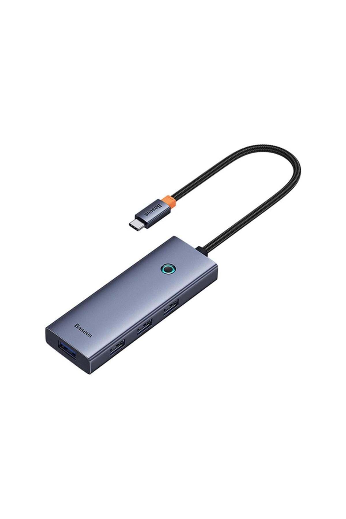 Baseus Flite Series 5-Port HUB （Type-C to HDMI4K@30Hz*1+USB 3.0*4) - Uzay Grisi
