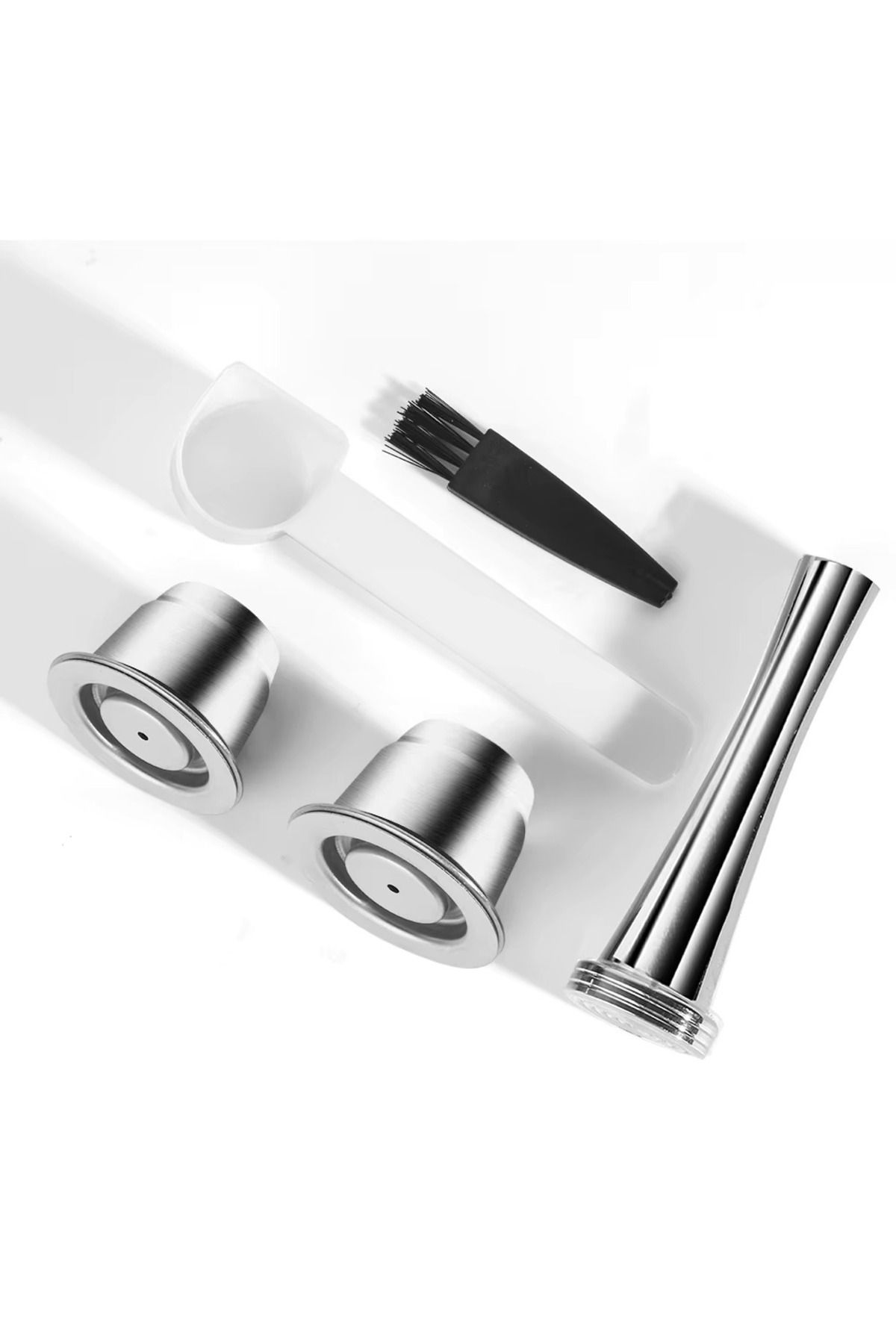 SONREYON 2 Adet Nespresso Doldurulabilir Çelik Kahve Kapsülü + Tamper ( Yıkayıp Tekrar Kullanabilirsiniz. )