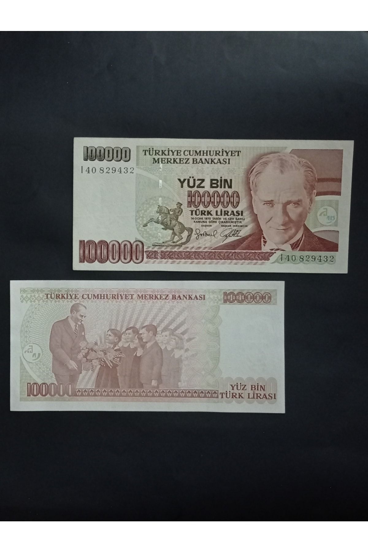 Edi Antik 7. Emisyon 100.000 Türk Lirası Eski Kağıt Para. Koleksiyon Para.