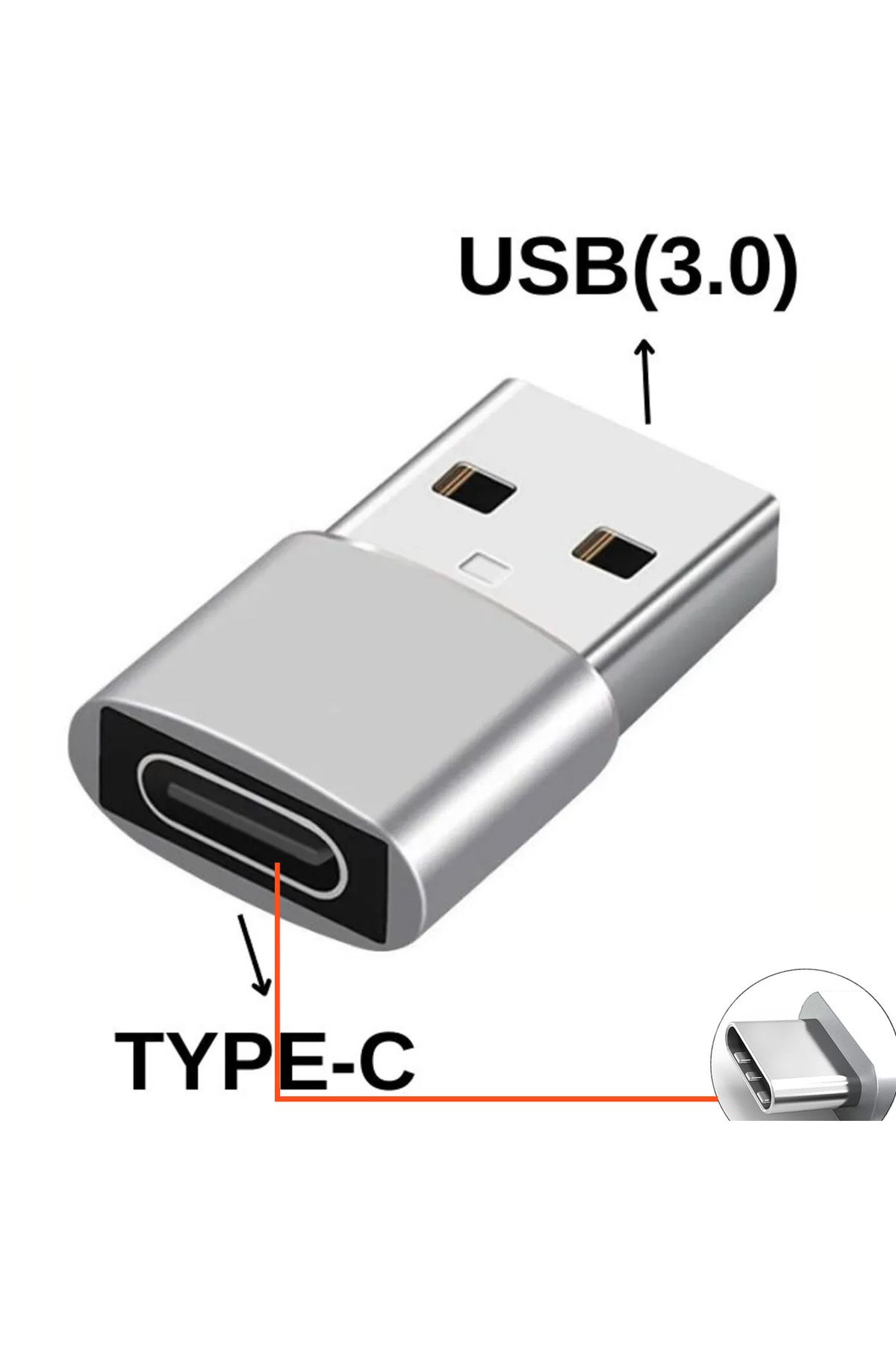 EXENAR USB Type-C Çevirici OTG Veri Aktarıcı USB - Type C Dönüştürücü Mini Adaptör Type C Kablo Bağlama