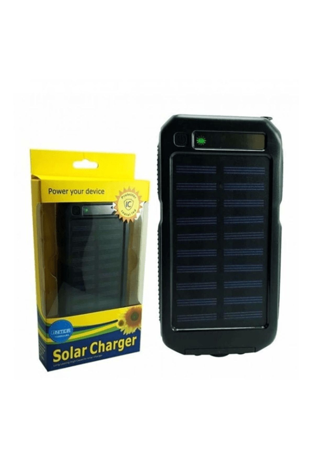 HobiDünyasıElif Güneş Enerjili Işıklı Solar Taşınabilir Usb Girişli Şarj Cihazı Powerbank 15000 Mah ( Lisinya )