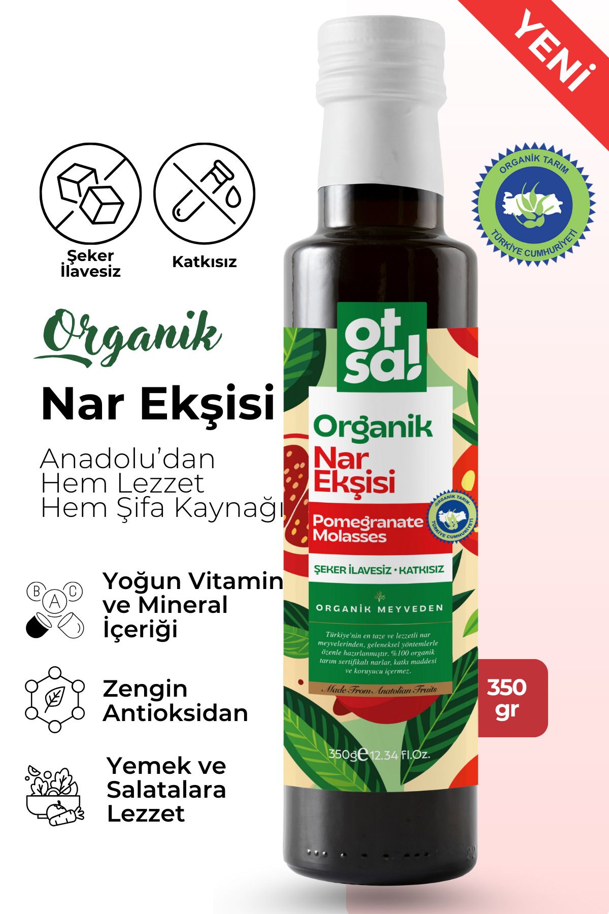 Green Label Organik Nar Ekşisi 350 gr (glikoz, Katkı Ve Koruyucu Içermez !! )