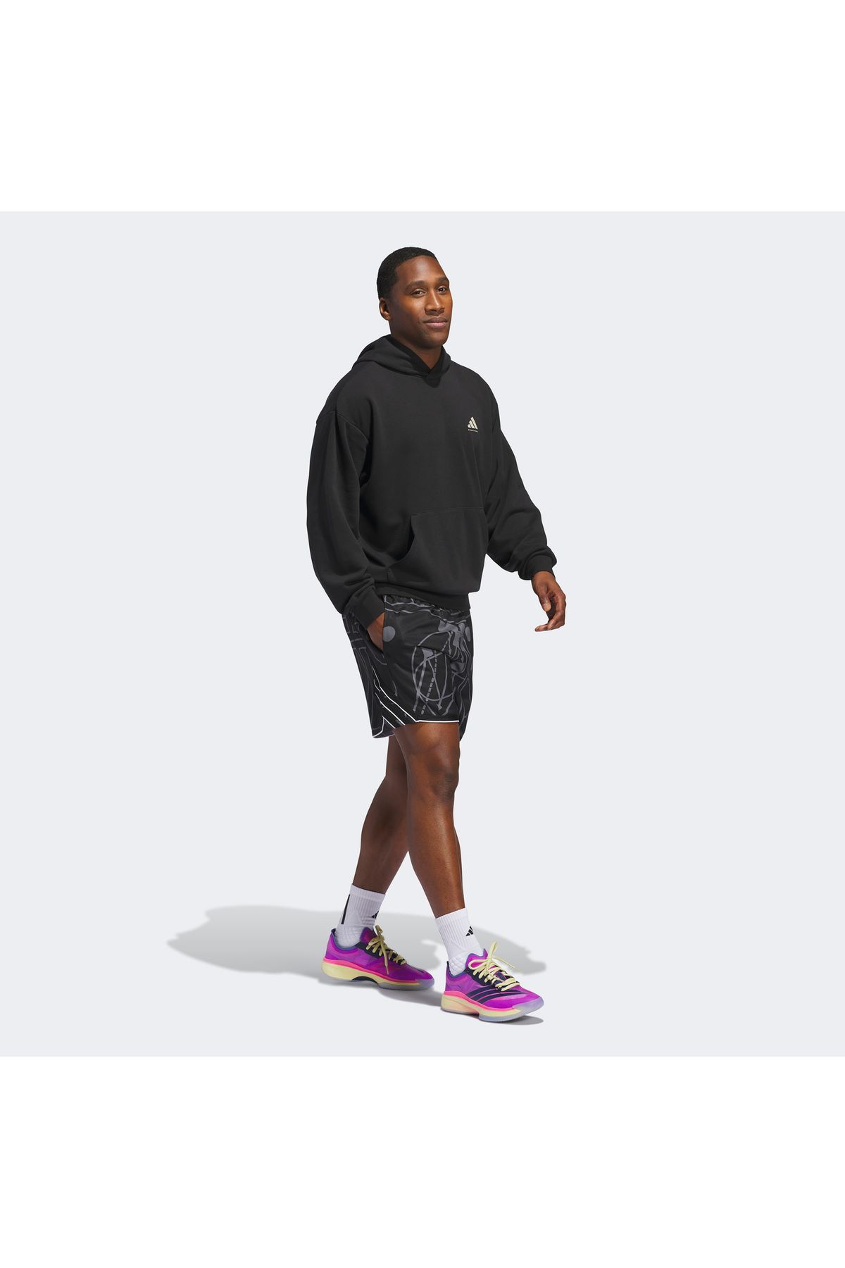 adidas Crazy Lite Allover Print Erkek Siyah Basketbol Şortu