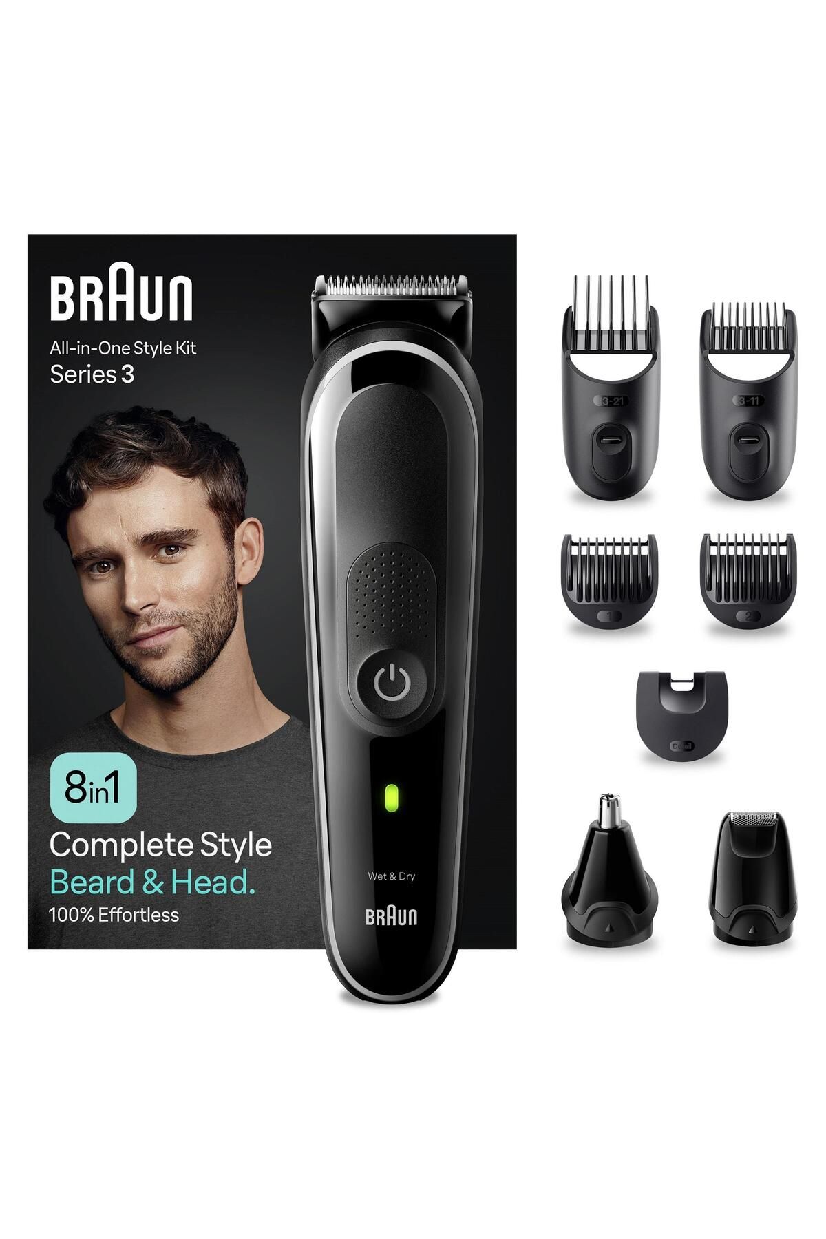 Braun Series 3 Mgk3440 Hepsi Bir Arada Şekillendirme Seti, 8’i 1 Arada Erkek Bakım Kiti