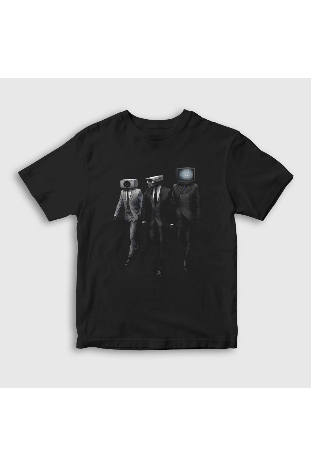 Presmono Unisex Çocuk Siyah Alliance Skibidi Toilet T-Shirt 479071tt