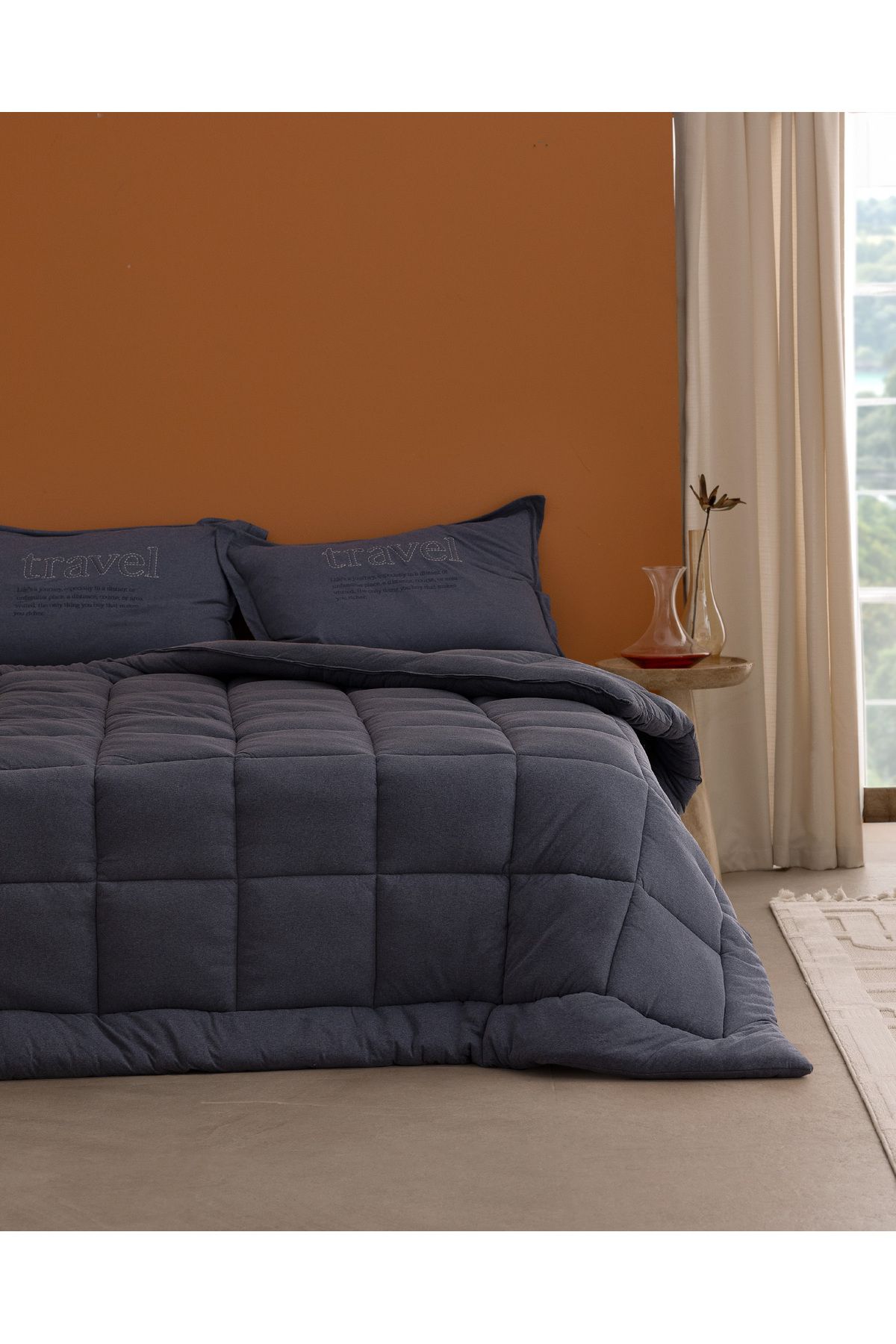 Madame Coco Bobigny Supersoft Çift Kişilik Comforter Set - Indigo