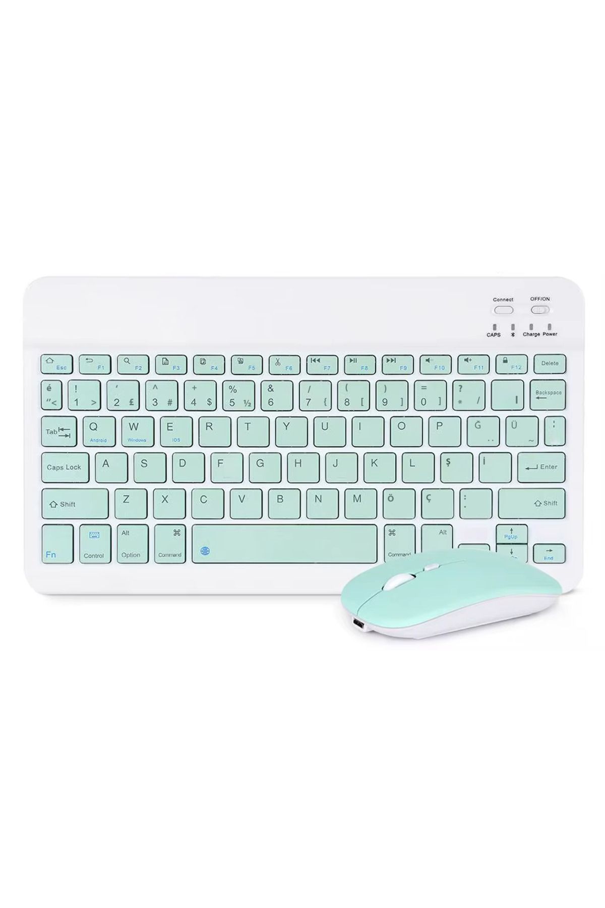 Microcase Tablet ve Telefonlar için Bluetooth Klavye ve Mouse Set - AL3476 Su Yeşili