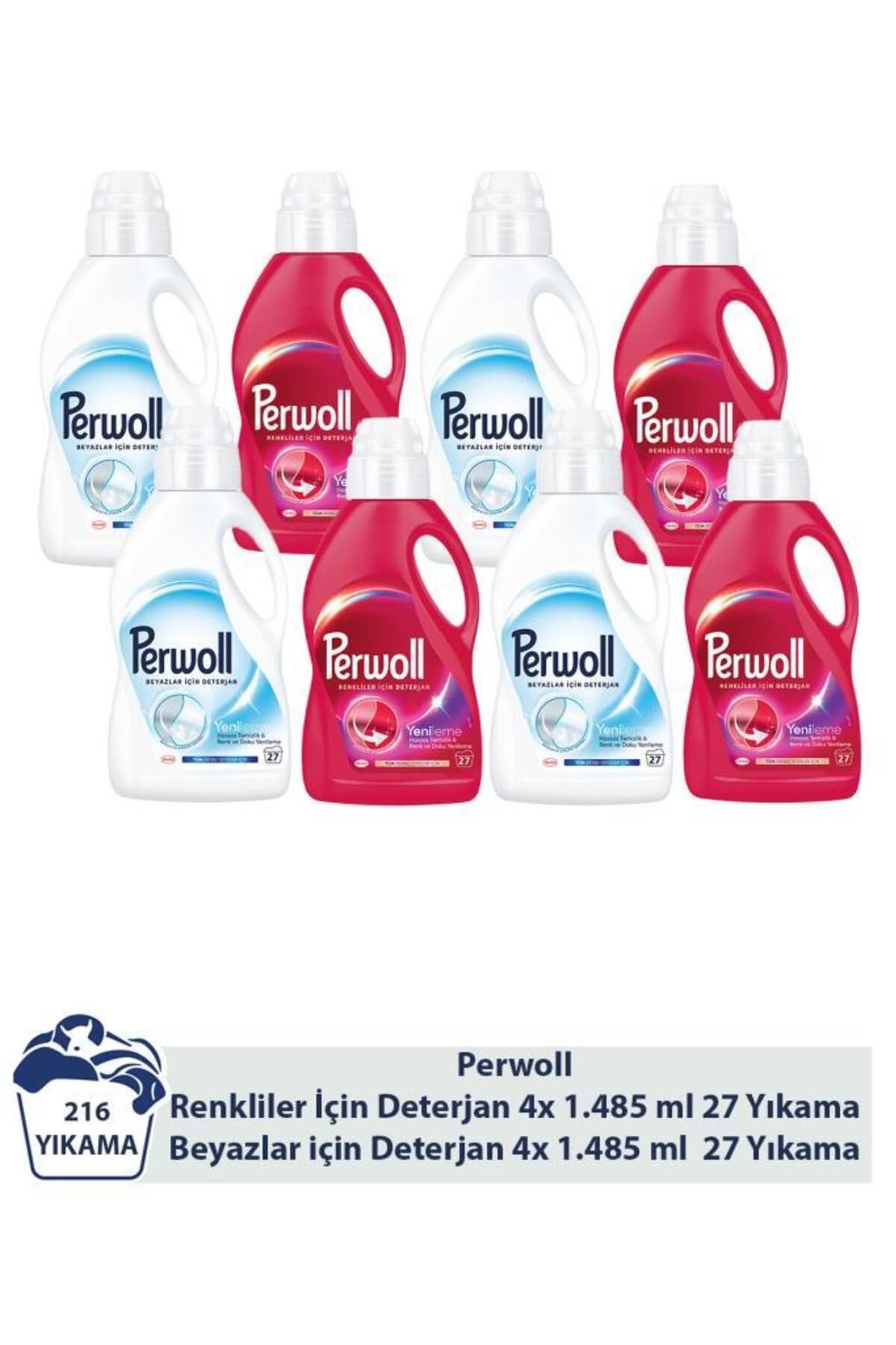 Perwoll Yenileme Renkliler 4x 1.485 ml 27 Yıkama & Beyazlar 2x 1.485 ml 27 Yıkama 6'lı Set (162yıkama )