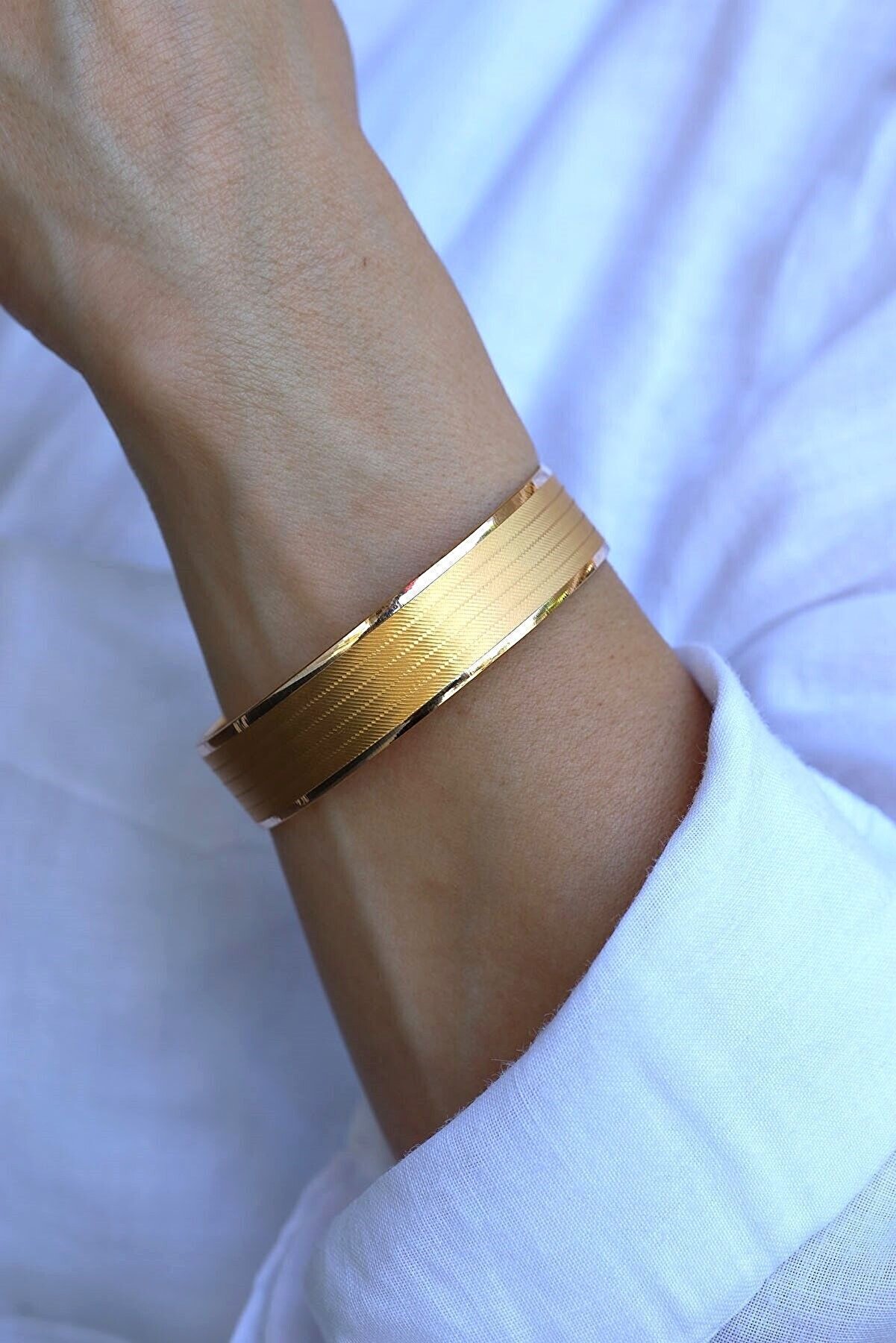 Yenigün Kuyumculuk Hediyelik Yatırımlık Trabzon Hasırı Altın Bilezik - 15 Mm